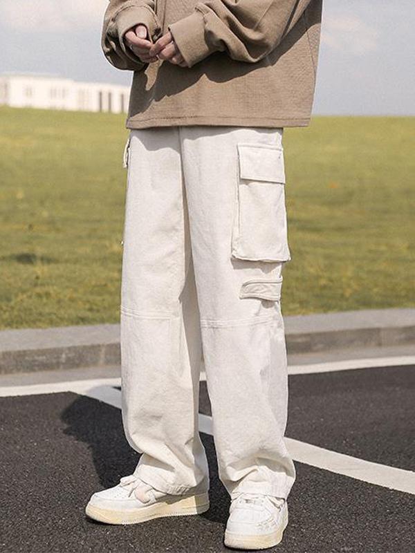 Men's Patch Pocket Vintage Straight Cargo Pants Product Image