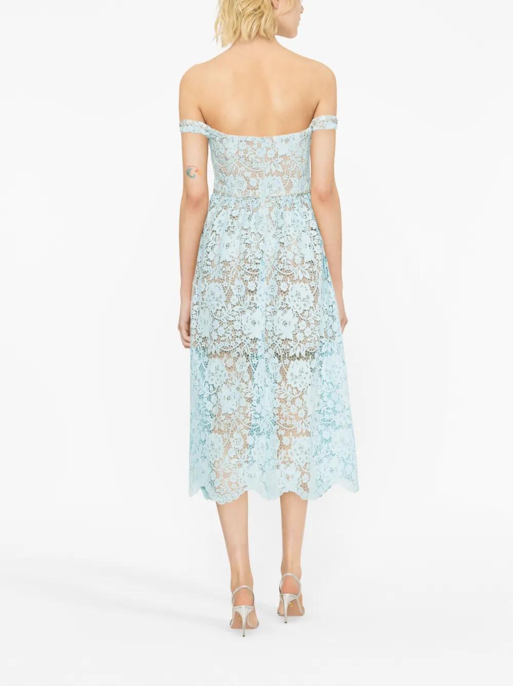 corded-lace off-shoulder dress Product Image