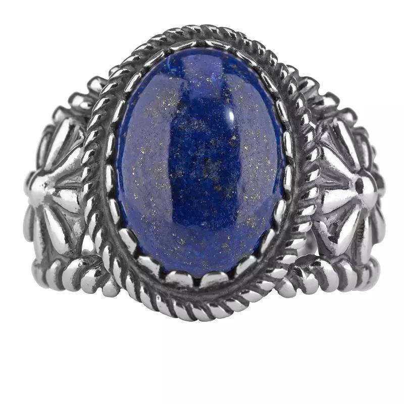 Southwest Spirit® Sterling Silver and Lapis Concha Ring, Women's, Size: 7, Blue Lapis Product Image