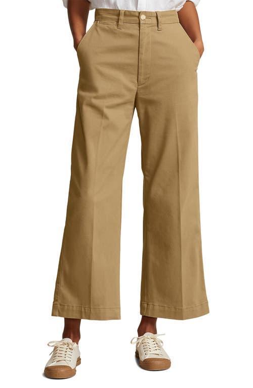 Womens Cropped Stretch-Cotton Wide-Leg Pant Product Image
