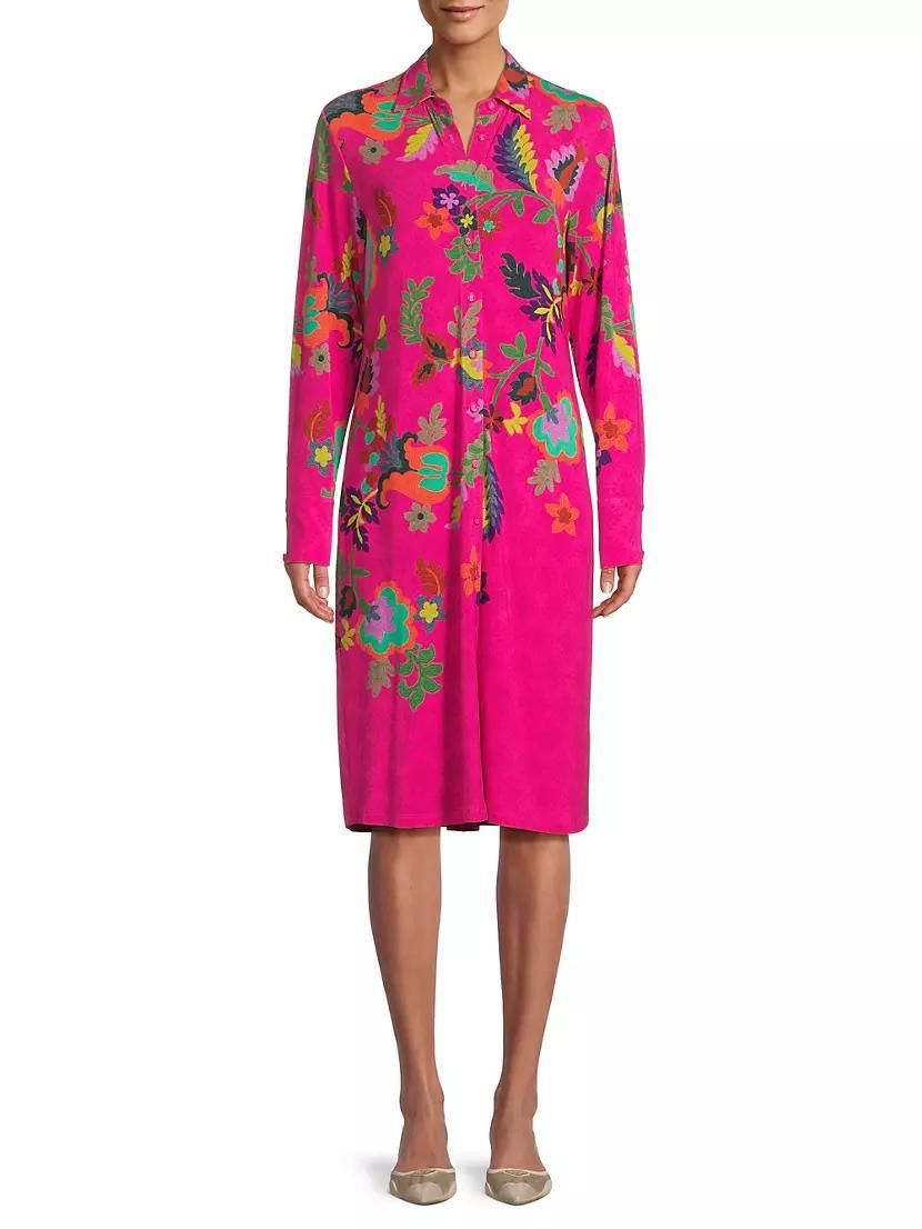 The Janie Favorite Floral Midi-Shirtdress Product Image
