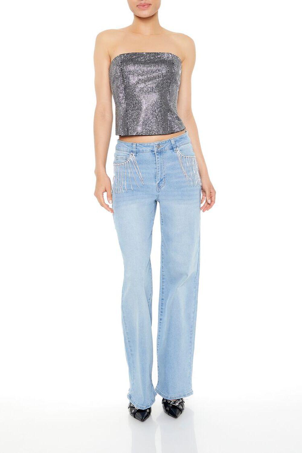 Cropped Rhinestone Tube Top | Forever 21 Product Image