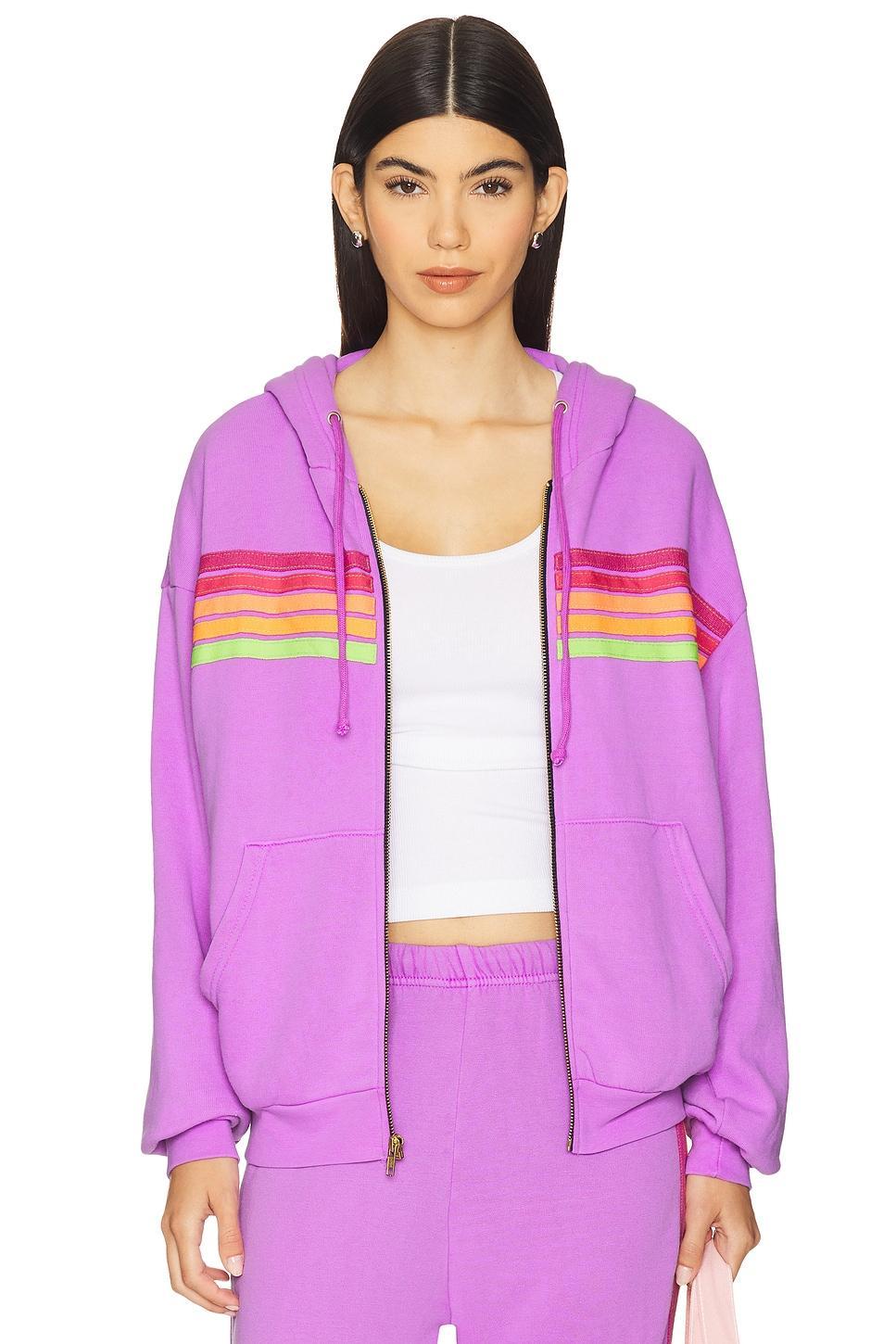 5 Stripe Relaxed Zip Hoodie Aviator Nation Product Image