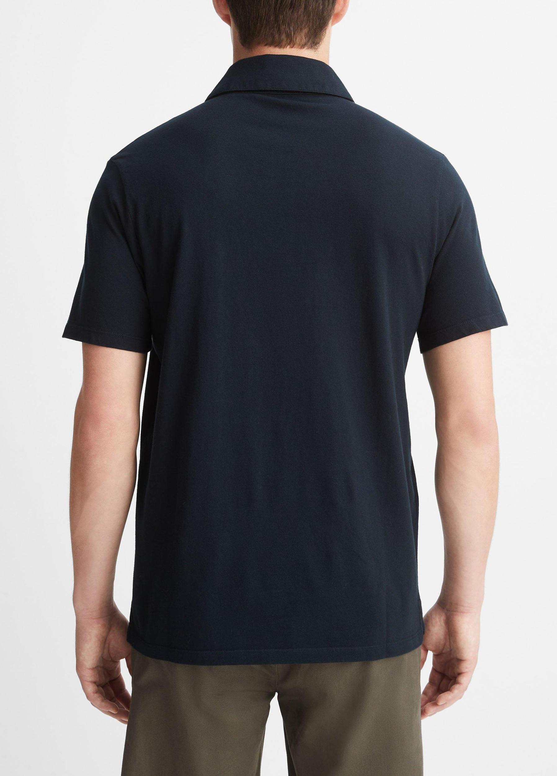 Mens Garment Dye Cotton Polo Shirt, Optic White, Size S Vince Product Image