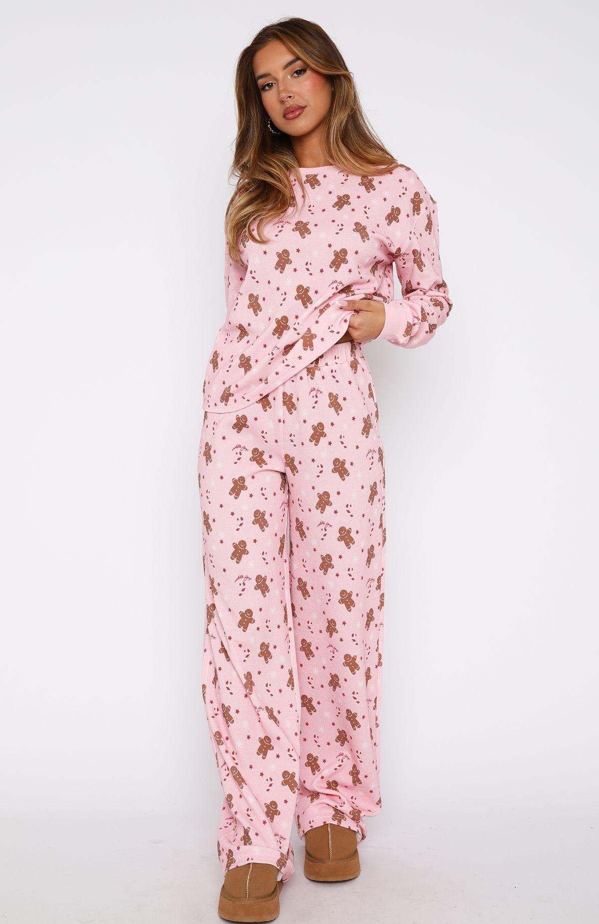 Staying Snug Long Sleeve Pyjama Set Pink Gingerbread Product Image