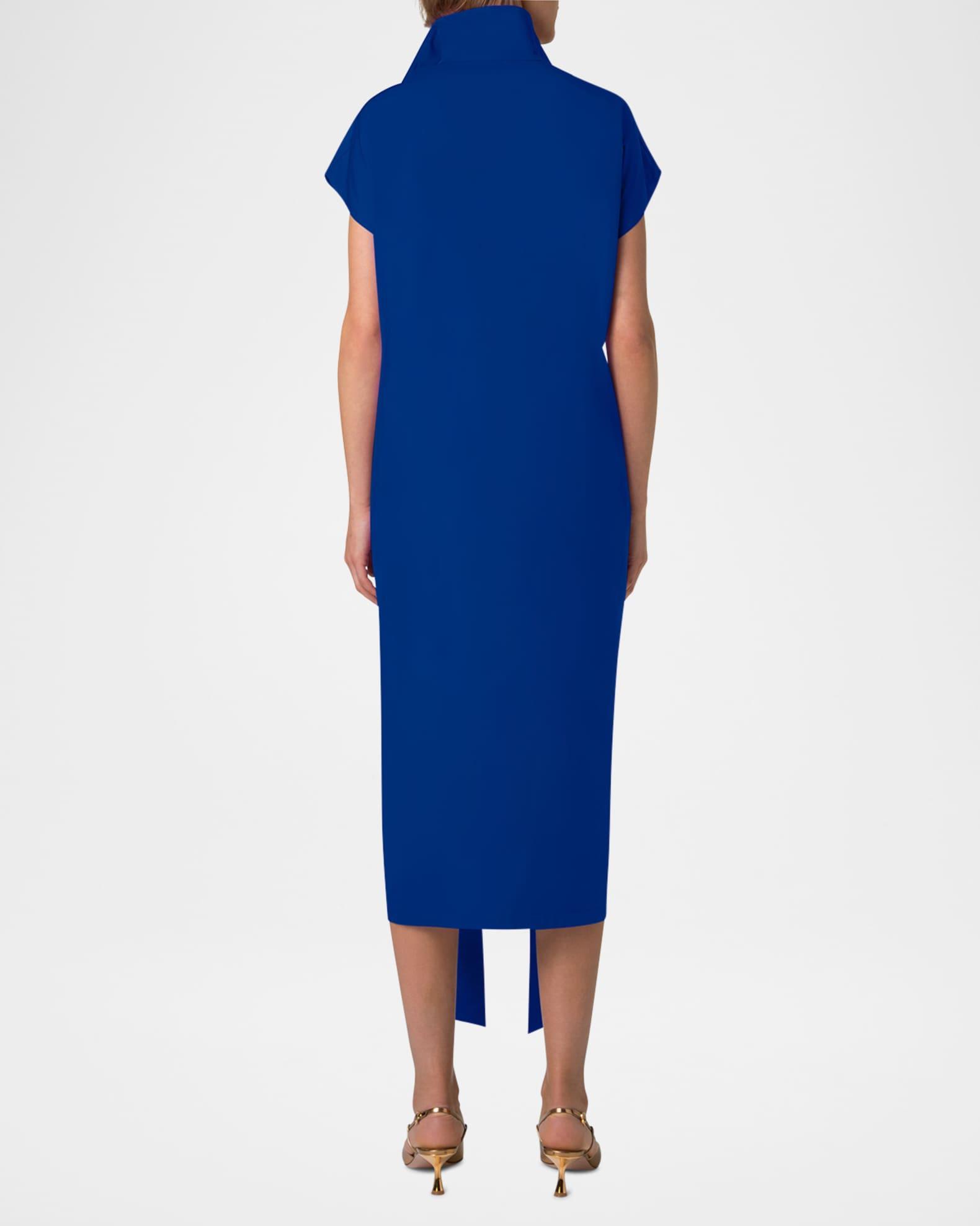 Short-Sleeve Belted Midi Shirtdress Product Image