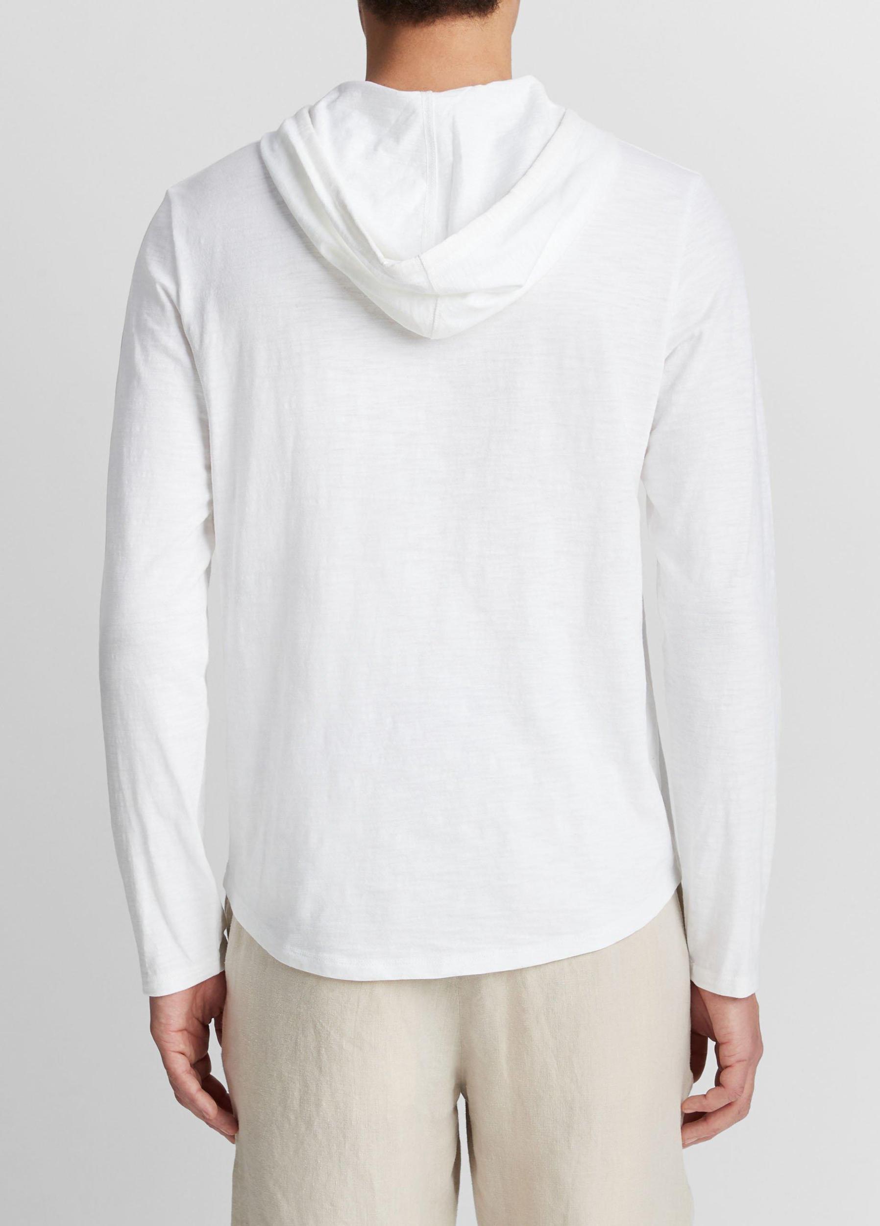 Mens Textured Cotton Hoodie, Coastal Blue, Size L Vince Product Image