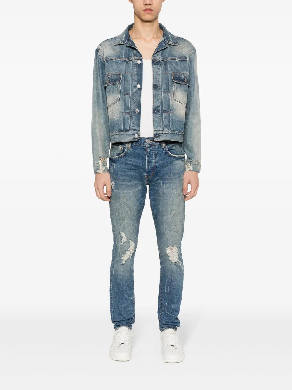 P001 distressed slim-fit jeans Product Image
