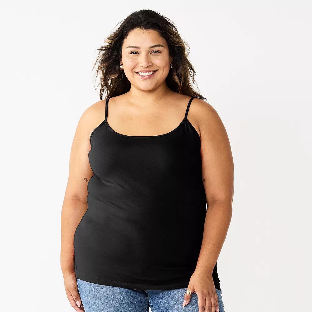 Plus Size Sonoma Goods For Life® Spaghetti Strap Cami, Women's, Size: 1XL, Lea Pink Product Image