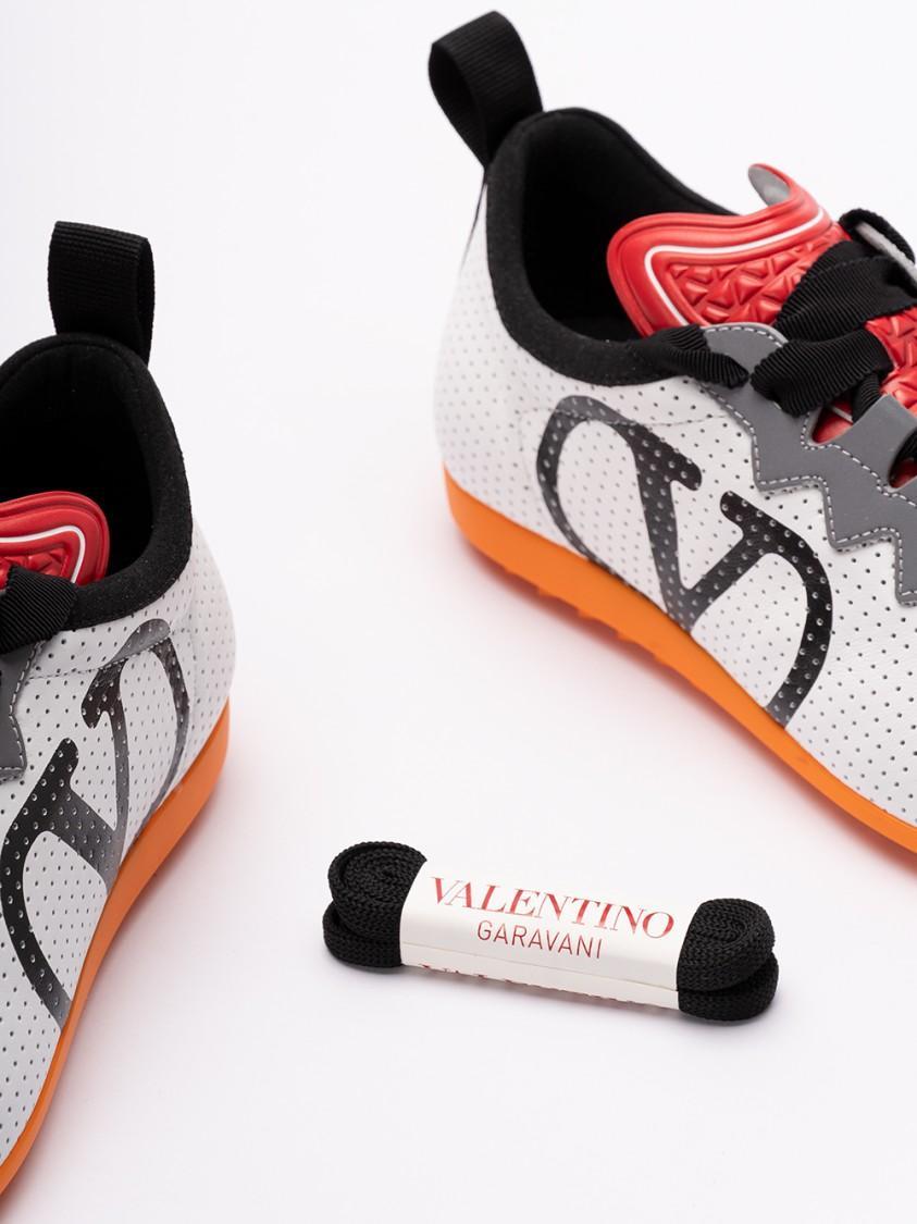 VALENTINO GARAVANI Chromathon Low-top Sneakers In Perforated Leather In Multi Product Image