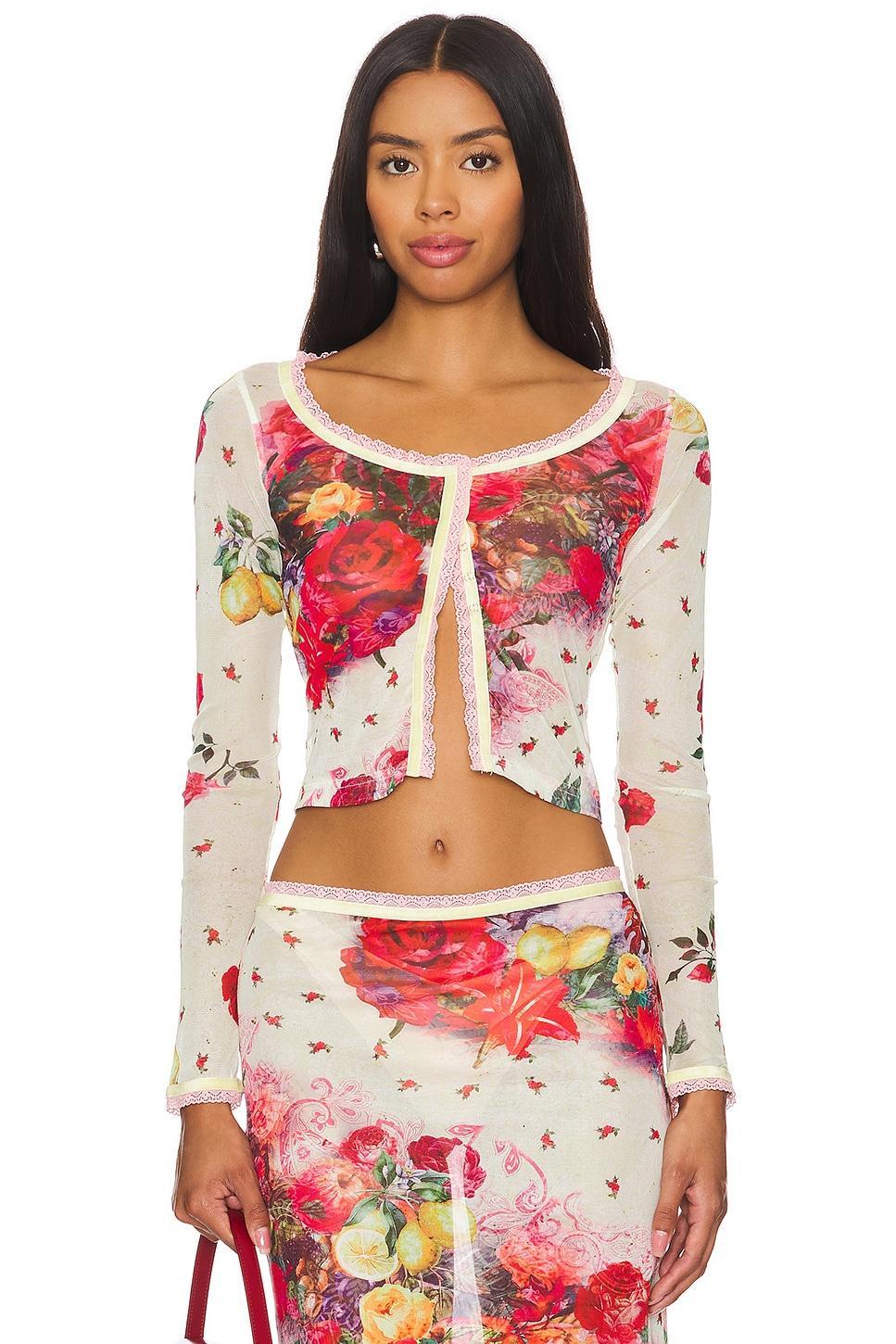 Printed Mesh Cardigan Jaded London Product Image