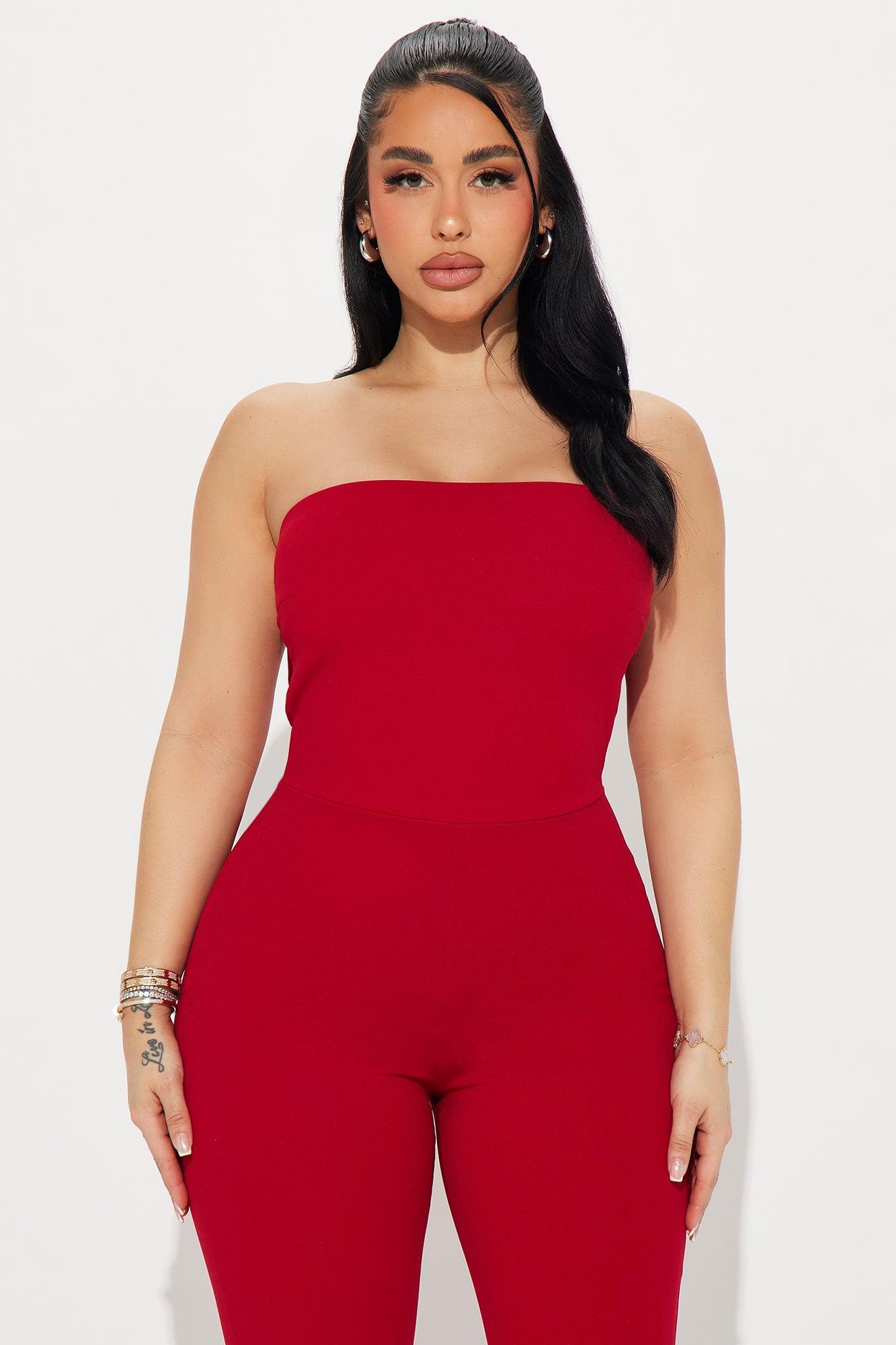Bow Affair Jumpsuit - Red Product Image