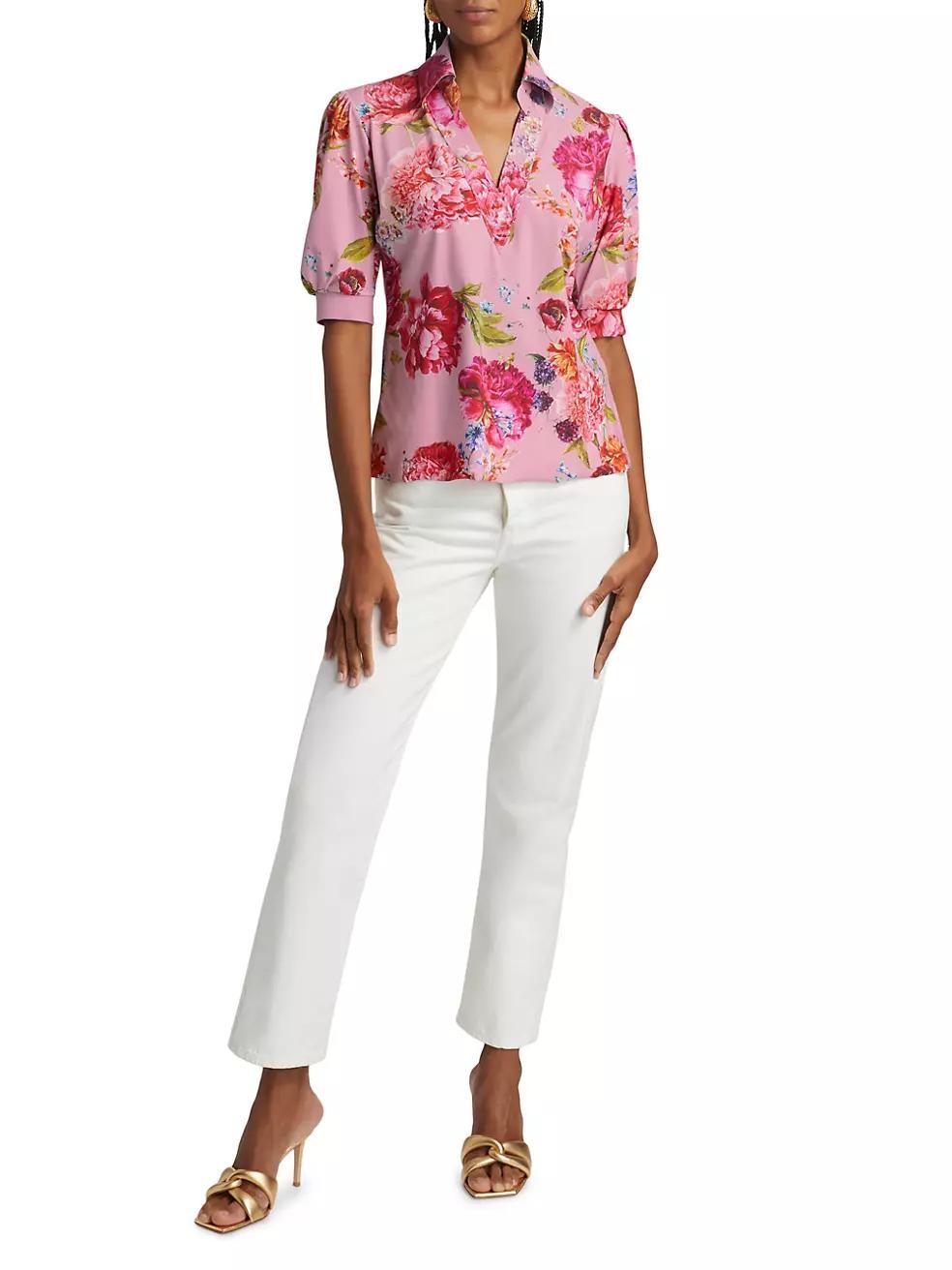 Fadatess Floral V-neck Blouse Product Image