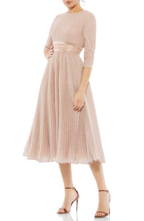 Mac Duggal Crew Neck 34 Sleeve Pleated A Product Image