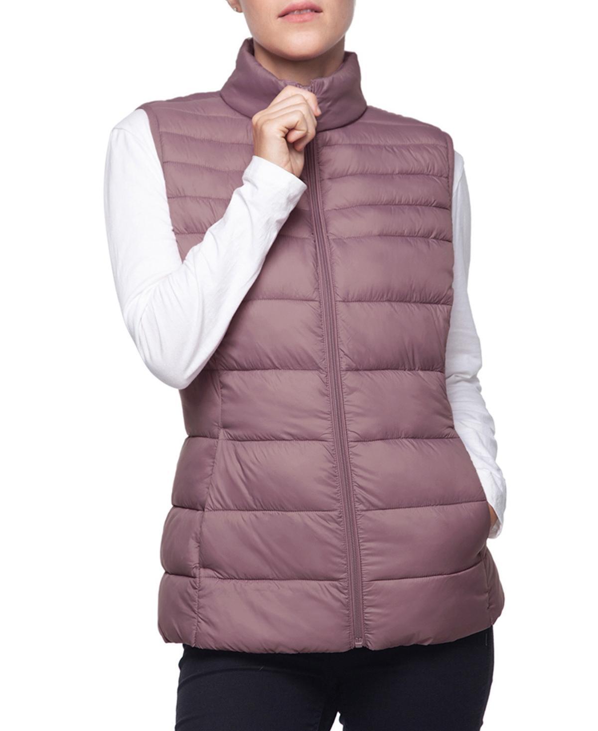Rokka&Rolla Women's Quilted Puffer Vest-Mauve, size X Large Product Image