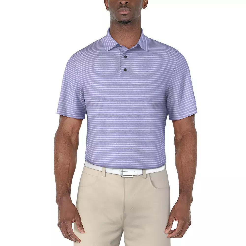 Men's Grand Slam Heather Feeder Stripe Golf Polo, Size: Large, Sweet Lavendar Grey Product Image