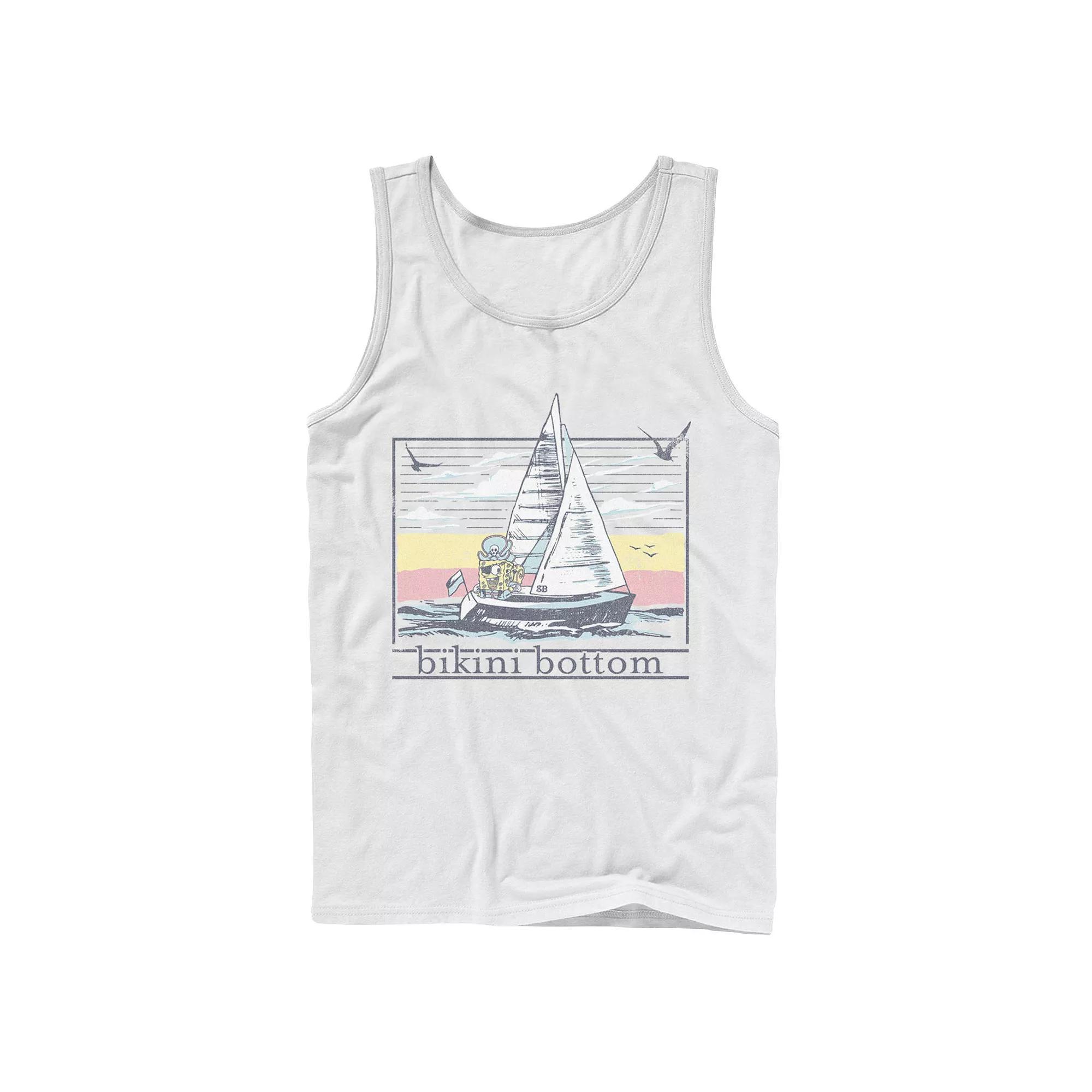Men's Nickelodeon SpongBob SquarePants Sail Ship Tank Top, Size: Large, White Product Image