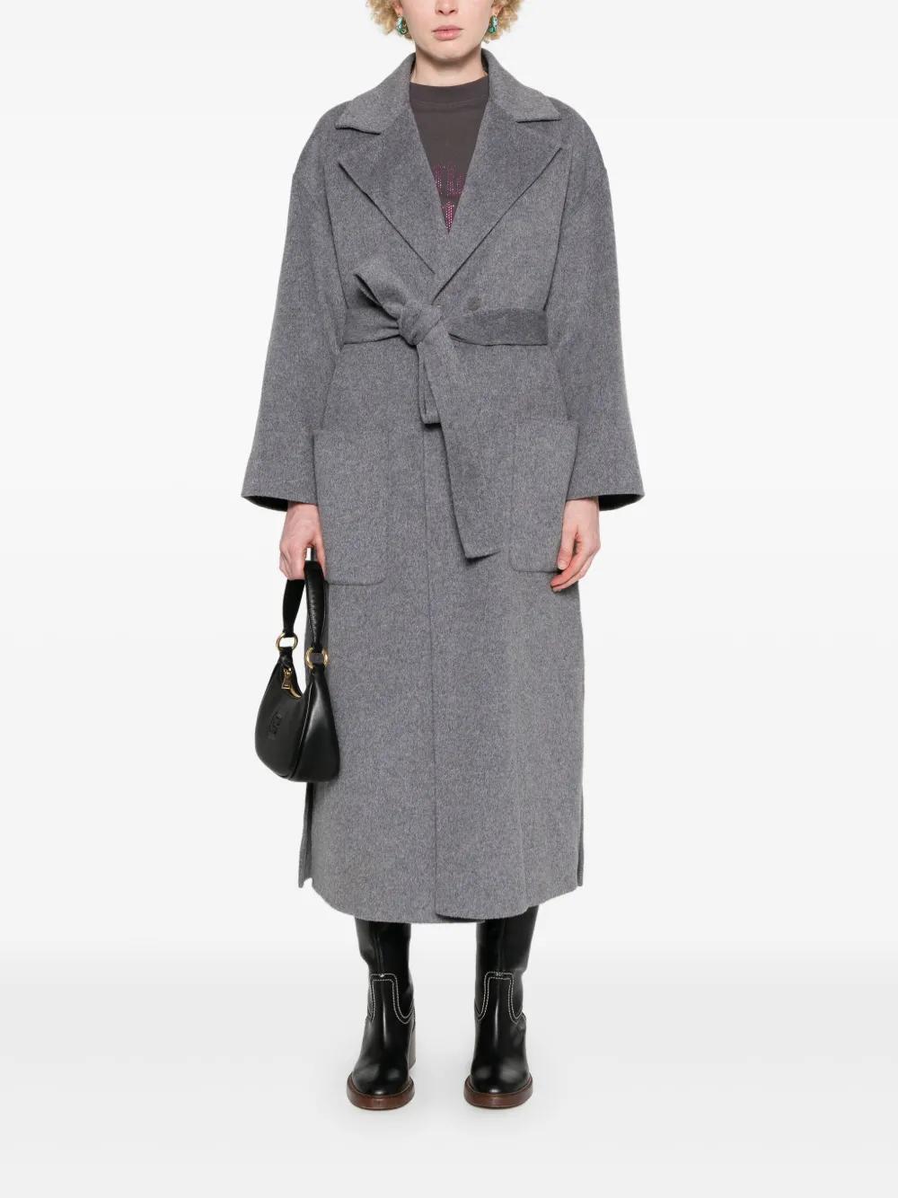 belted double-faced coat  Product Image