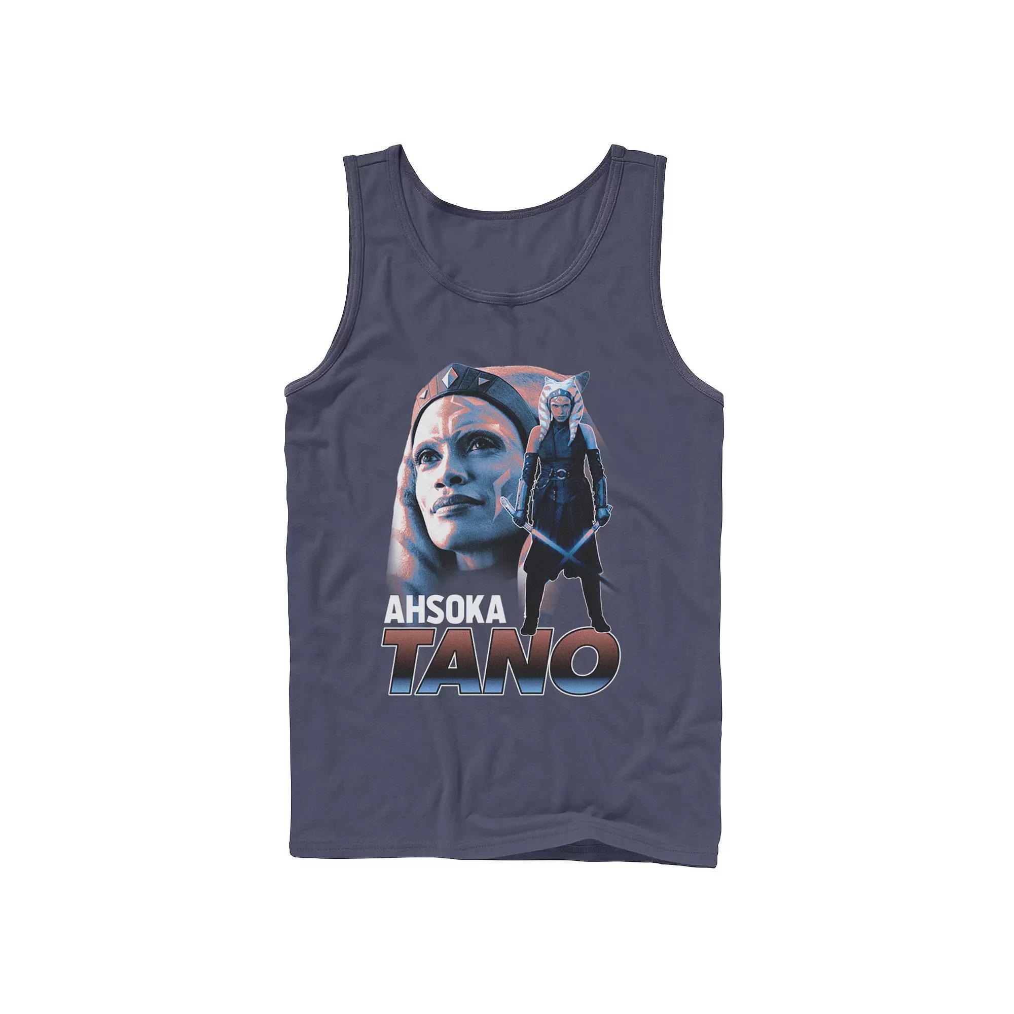 Men's Star Wars The Mandalorian Ahsoka Tano Collage Portrait Tank Top, Size: Small, Blue Product Image