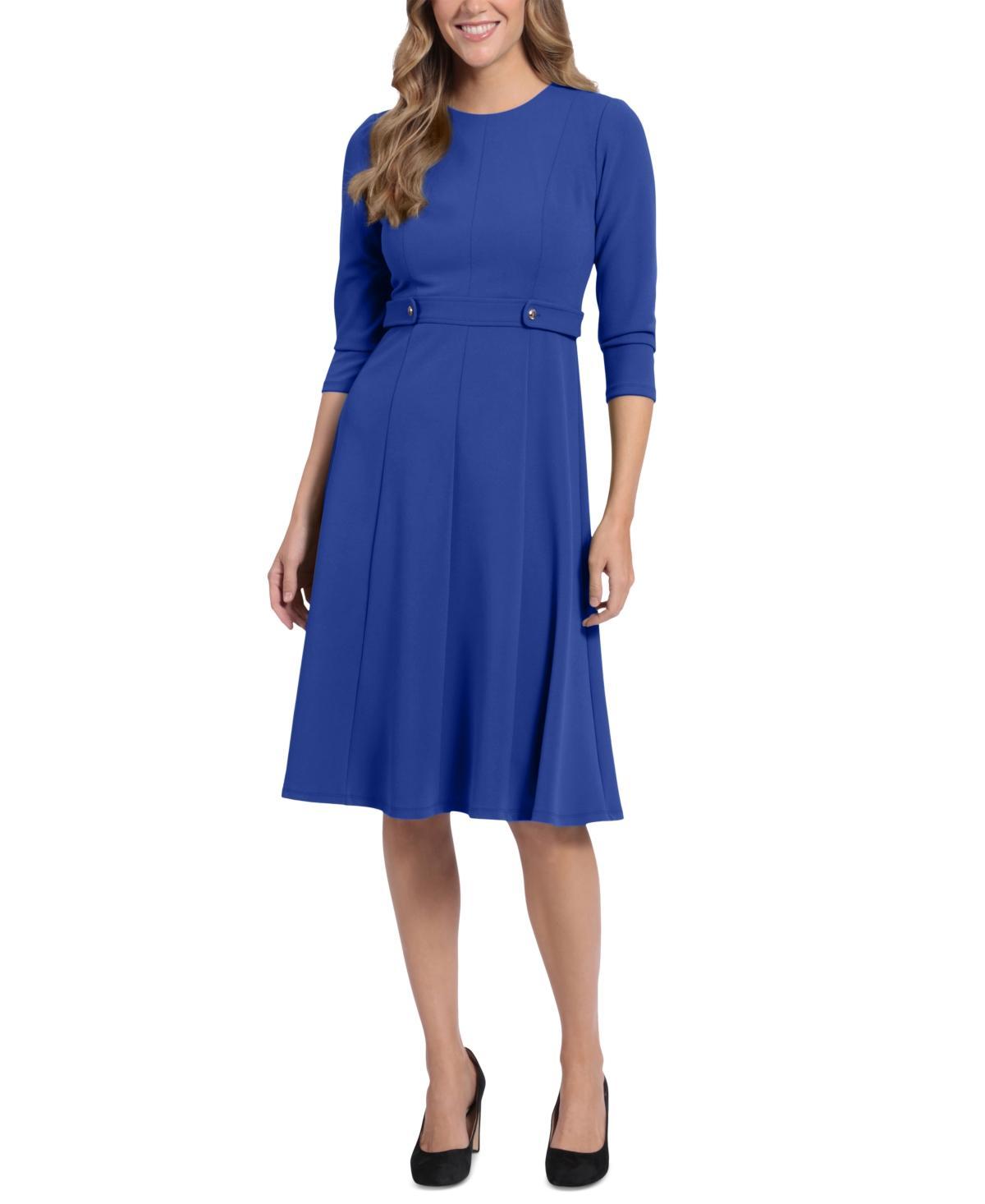 Women's London Times Side Tab Fit & Flare Dress, Size: 10, Black Product Image