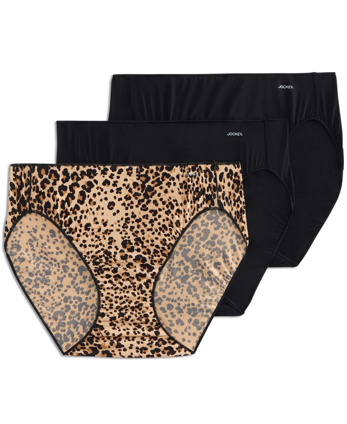 Women's Jockey® No Panty Line Promise® 3-Pack Bikini Panty Set 1770, Size: 5, Black Asst Product Image
