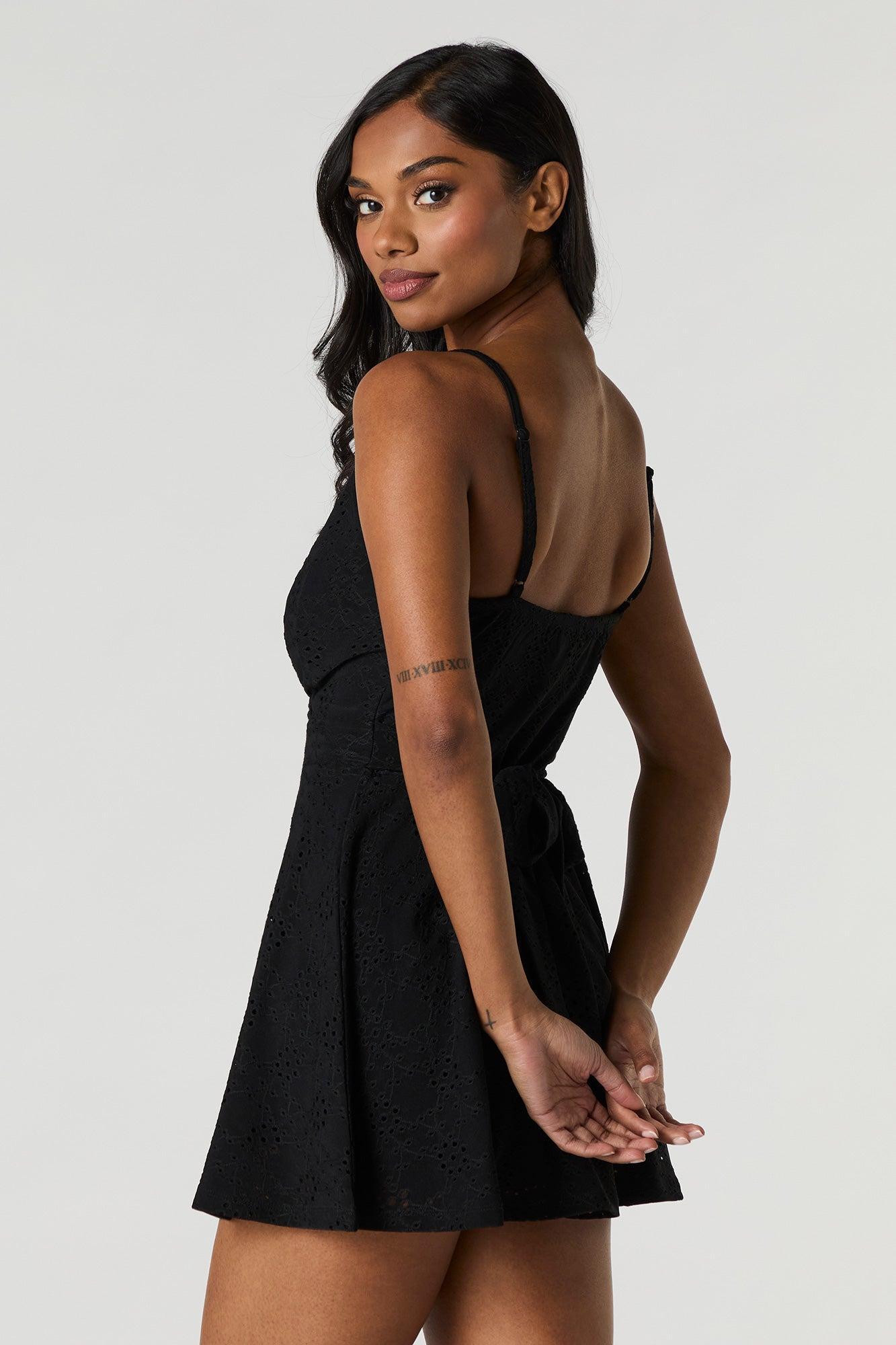 Eyelet Surplice Romper Female Product Image
