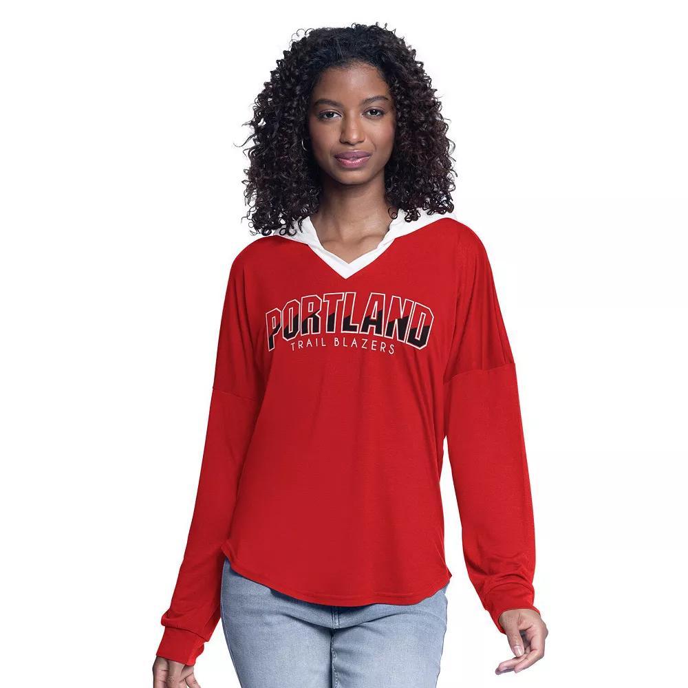 Women's G-III 4Her by Carl Banks Royal Philadelphia 76ers Bench Player Oversized Long Sleeve Hooded Top, Size: XL, 76r Blue Product Image