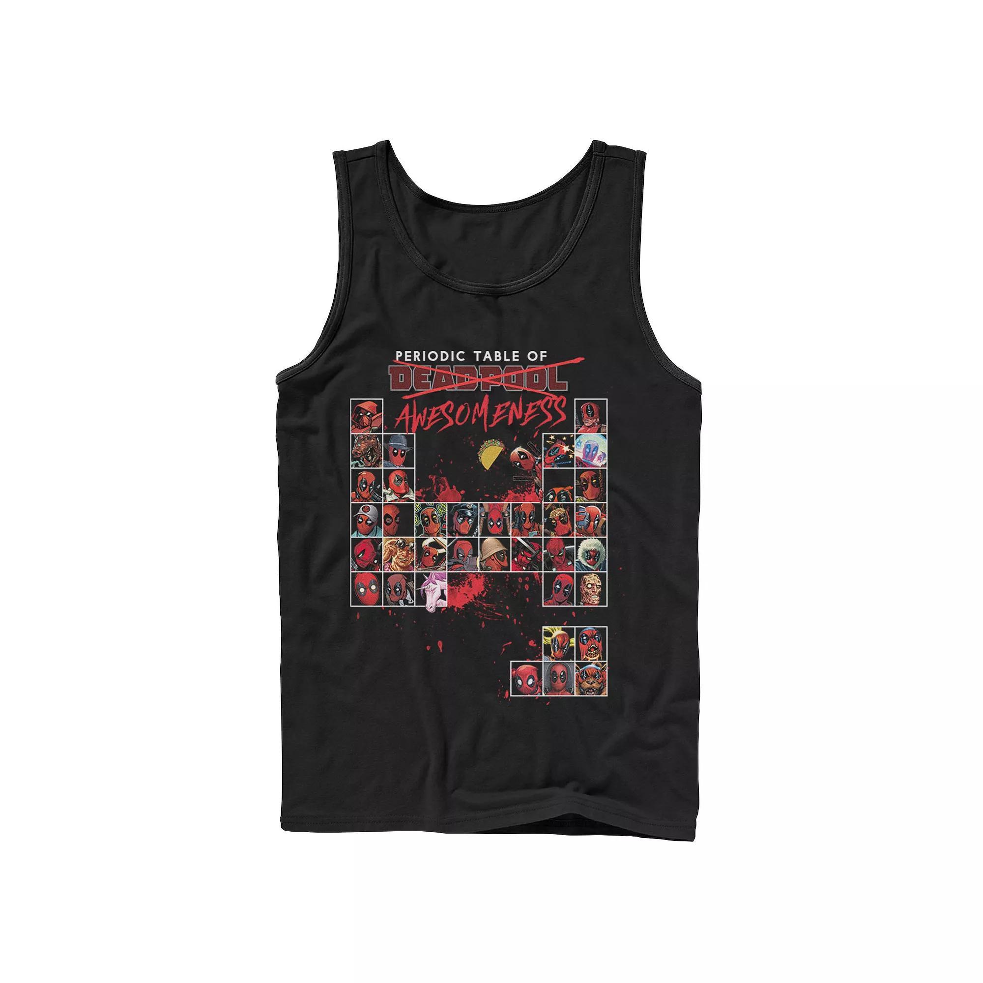 Men's Marvel Deadpool Periodic Table Of Awesomeness Tank Top, Size: XL, Black Product Image