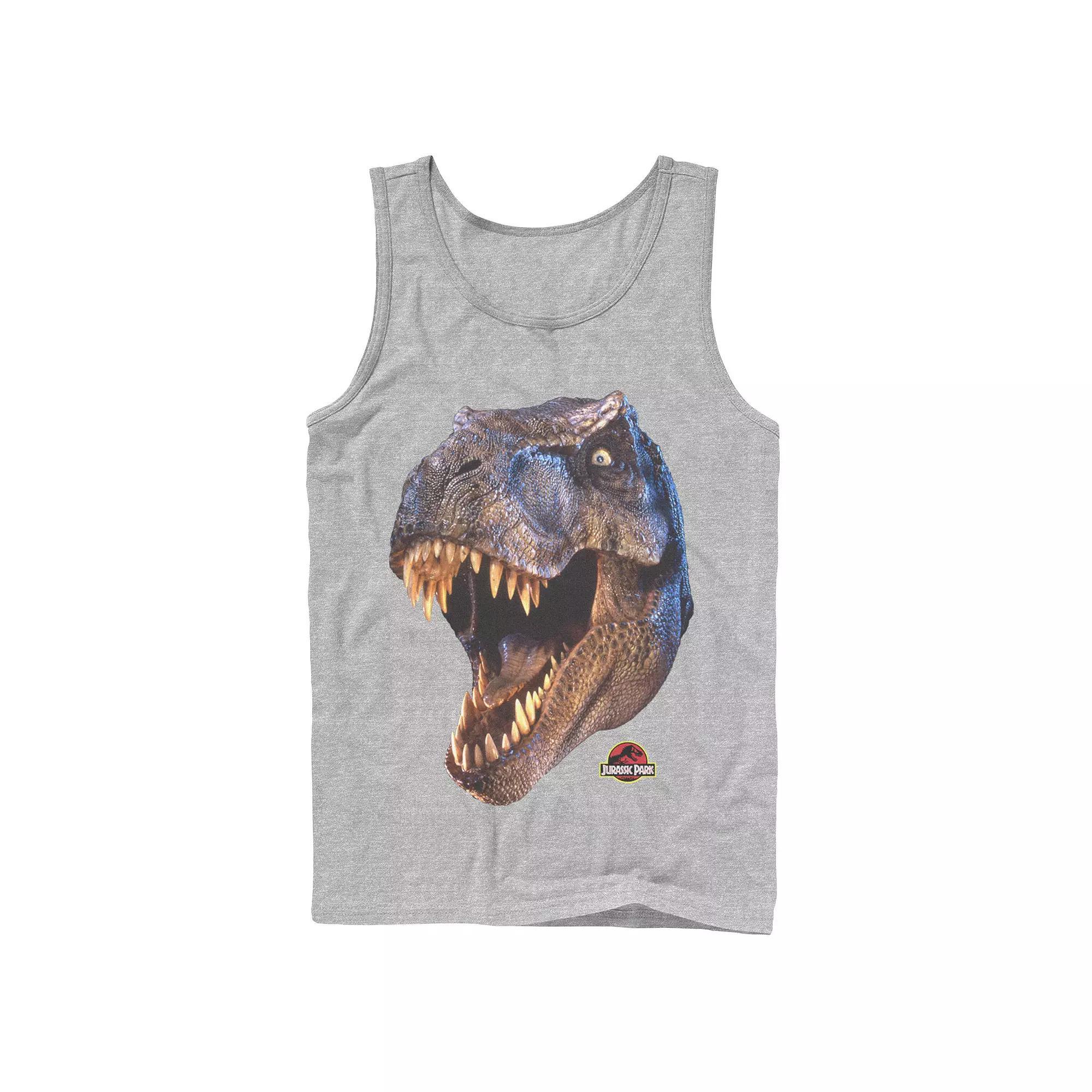Men's Jurassic Park T-Rex Head Roar Tank Top, Size: XL, Grey Product Image