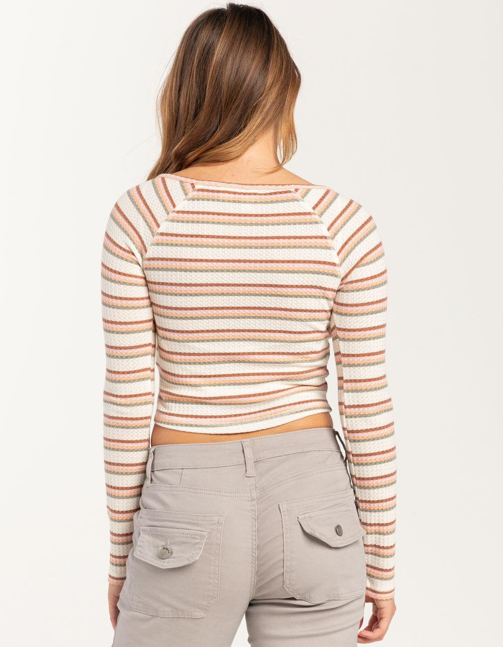 ROXY Stripe Waffle Womens Top - MULTI Product Image