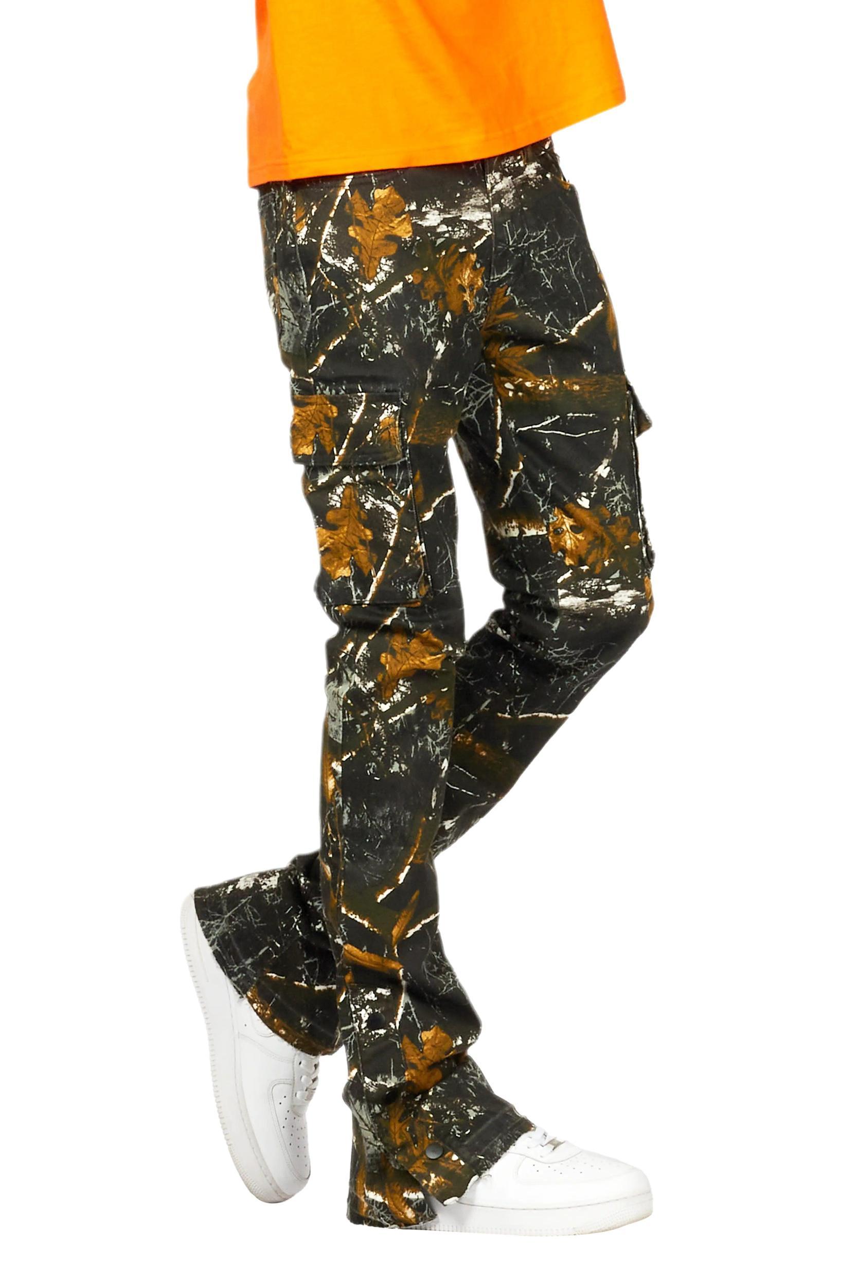 Waage Black Tree Camo Cargo Stacked Flare Jean Male Product Image