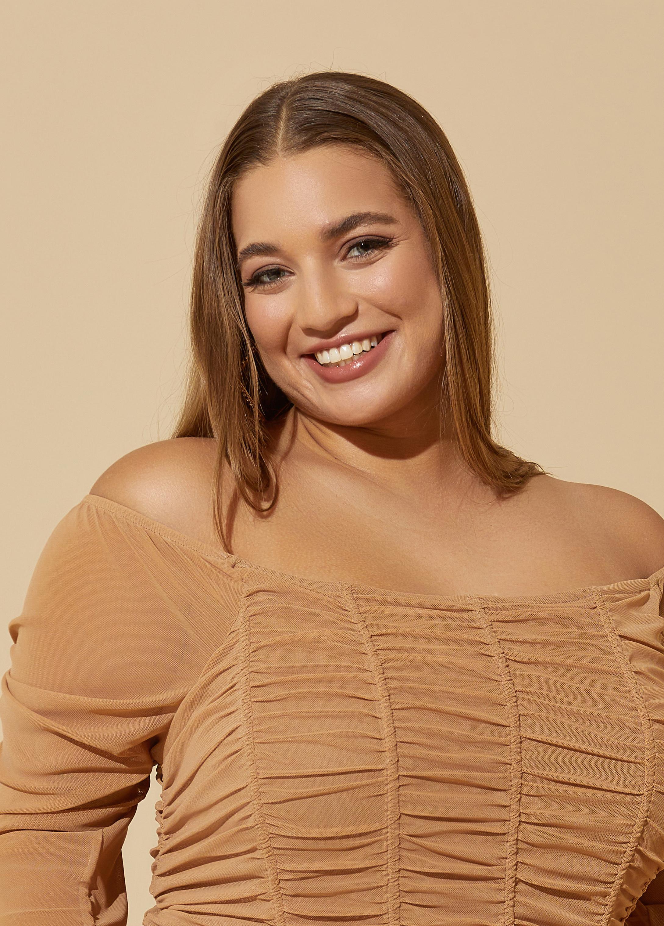 Ruched Mesh Corset Top Product Image