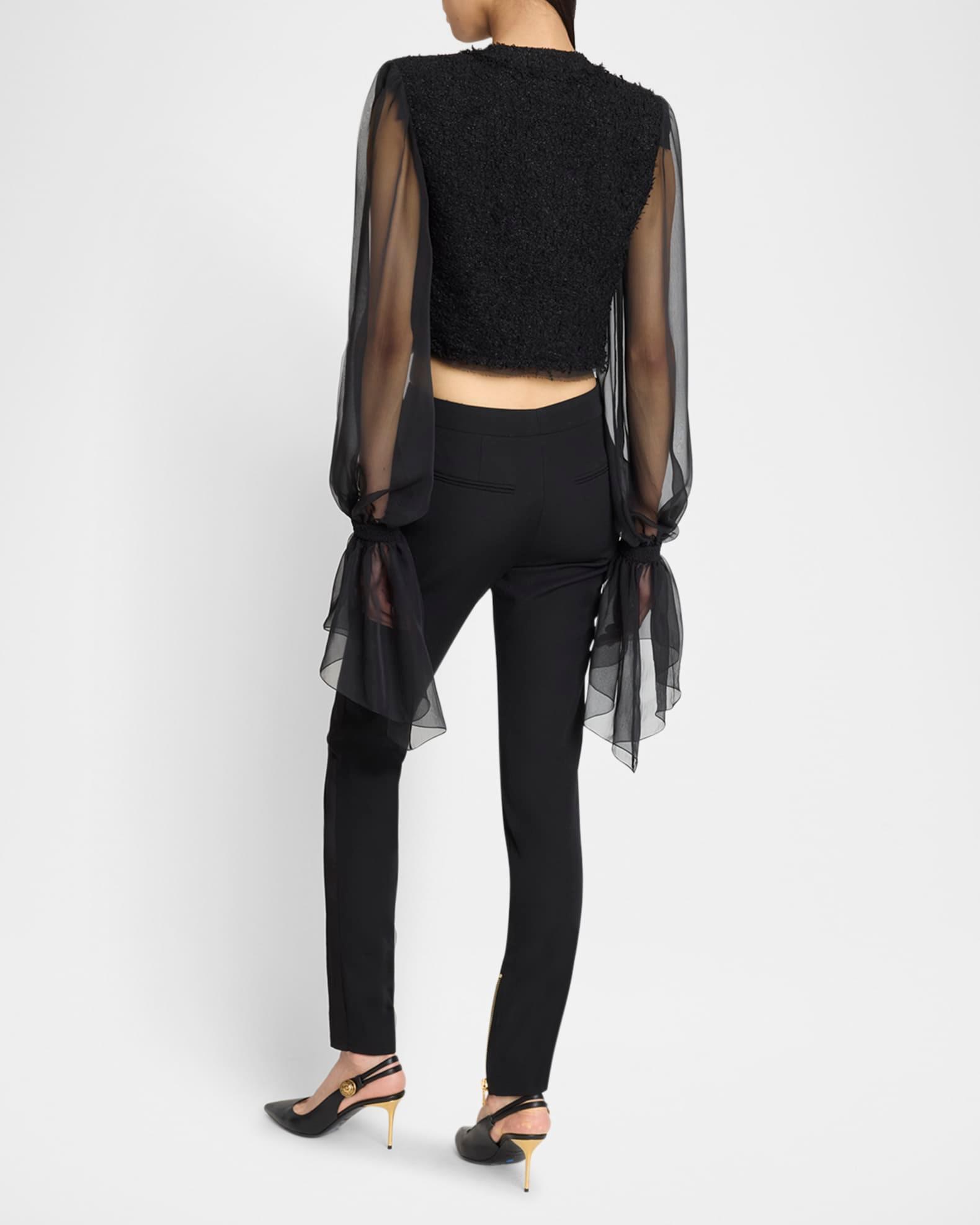 Edge-To-Edge Tweed and Chiffon Jacket Product Image