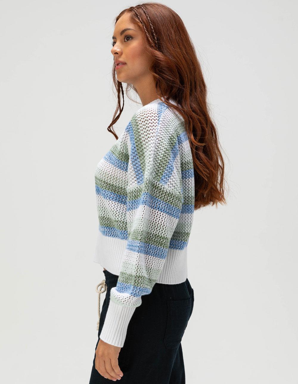 ROXY Frankie Womens Stripe Sweater - BLUE COMBO Product Image