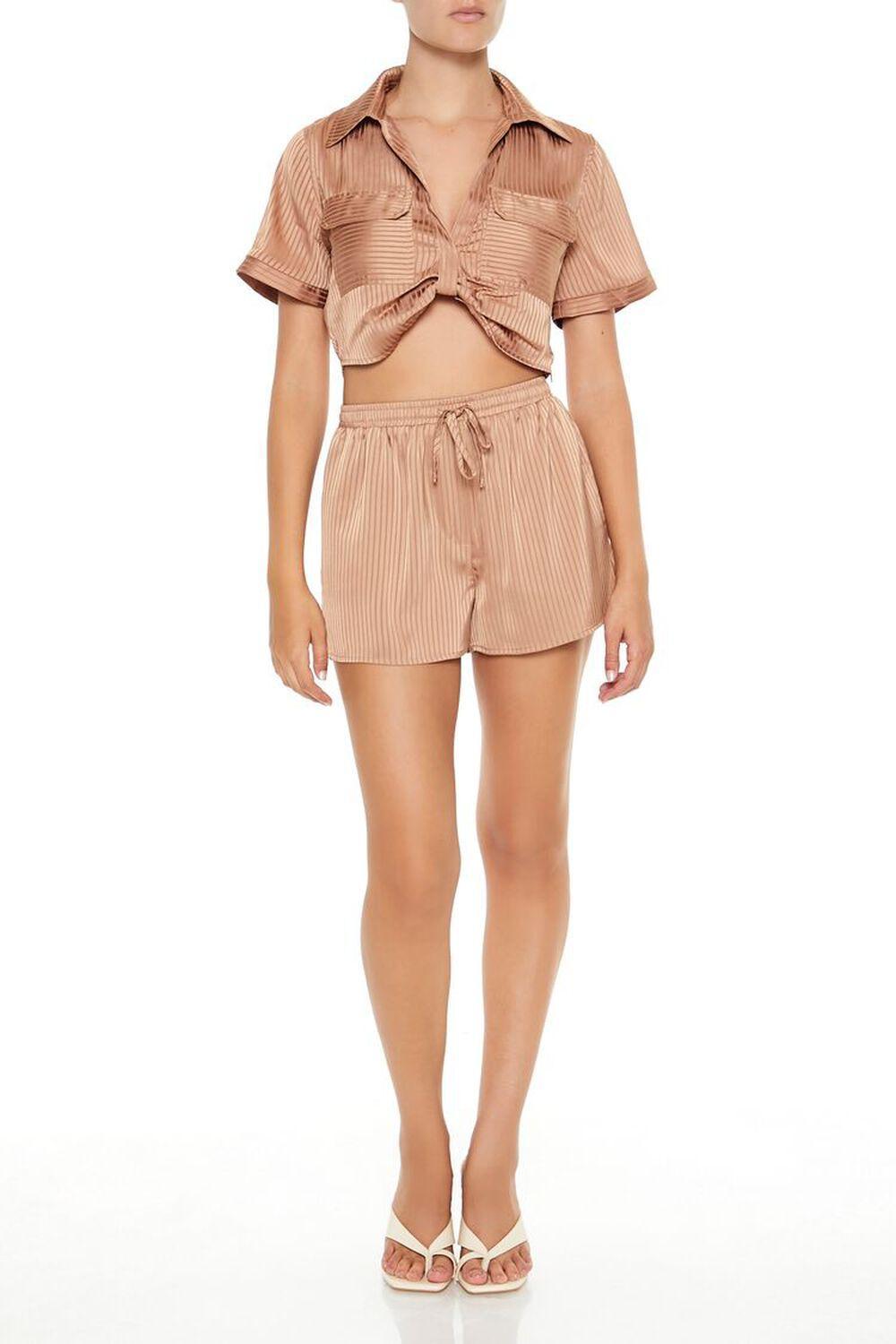 Satin Striped Crop Top | Forever 21 Product Image