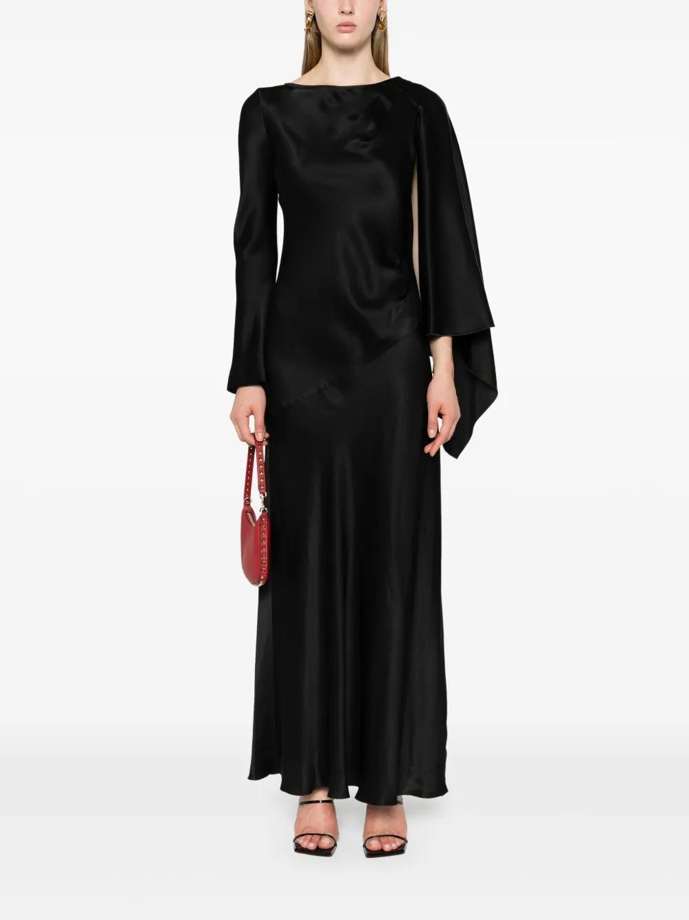asymmetric satin maxi dress Product Image