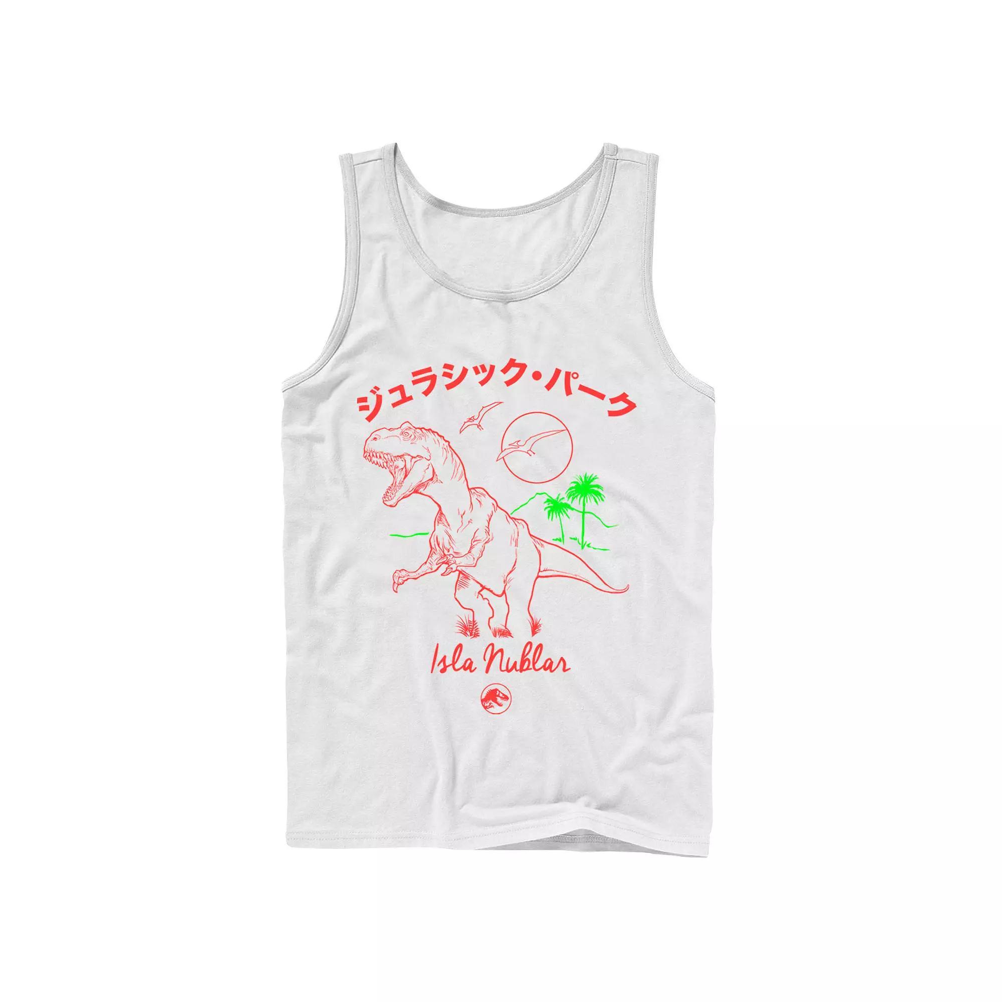 Mens Jurassic Park Kanji T Rex Outline Tank Top Product Image