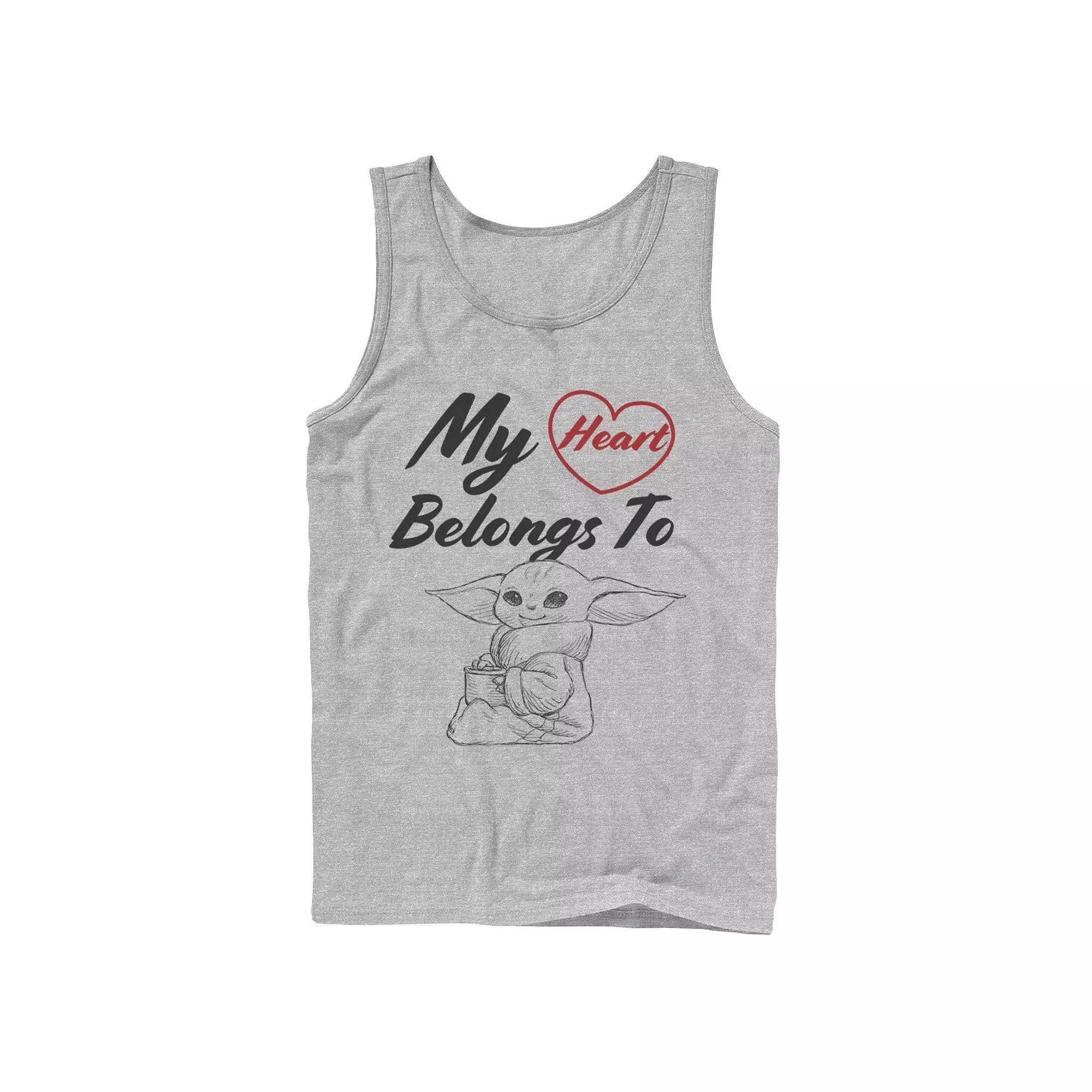Mens Star Wars The Mandalorian The Child My Heart Belongs To Tank Top Athletic Grey Product Image