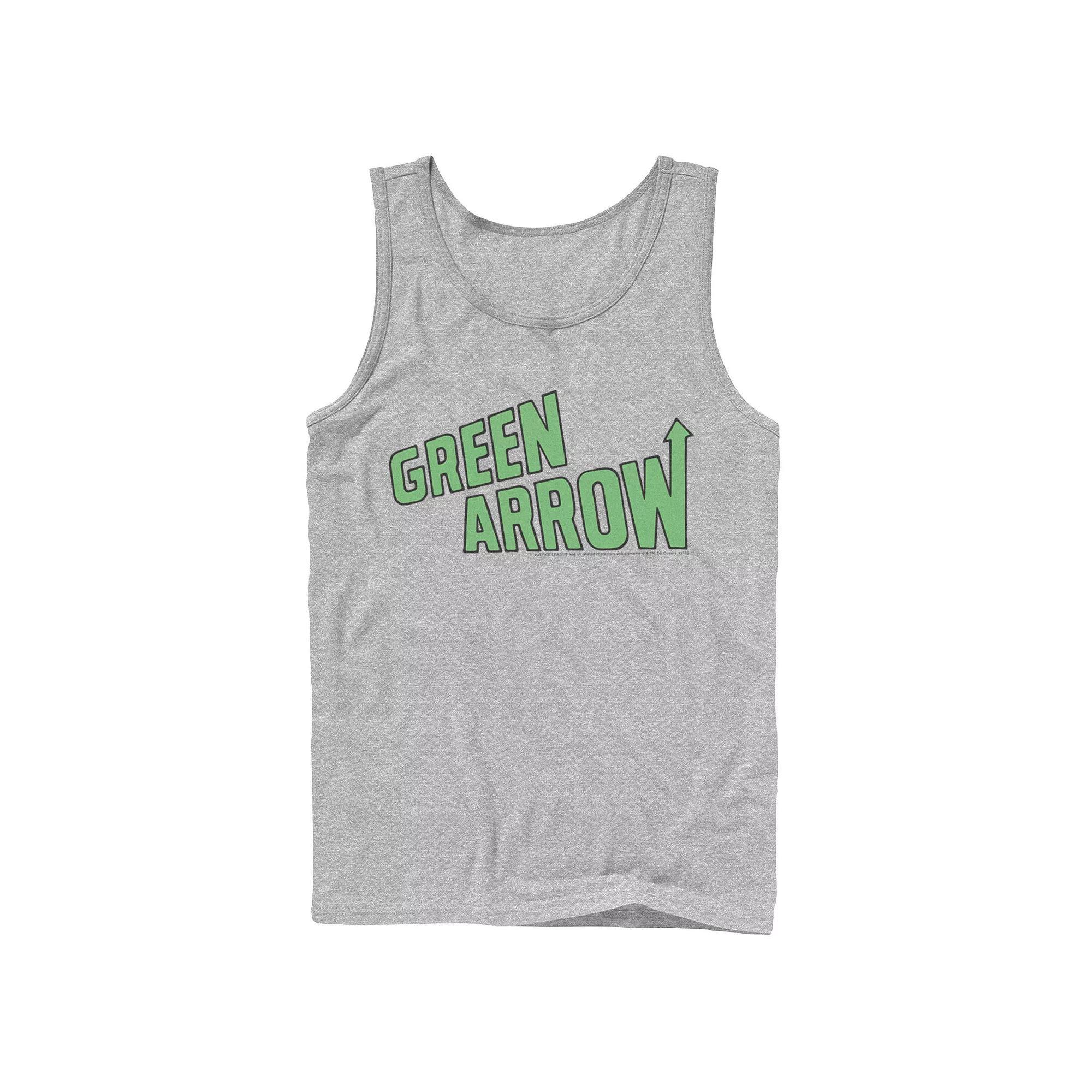 Men's DC Comics The Green Arrow Text Poster Tank Top, Size: Large, White Product Image