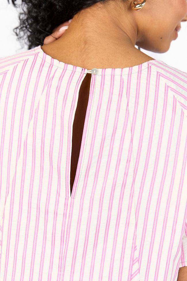 Set Free Pink Striped Panel Mini Dress SALE Product Image