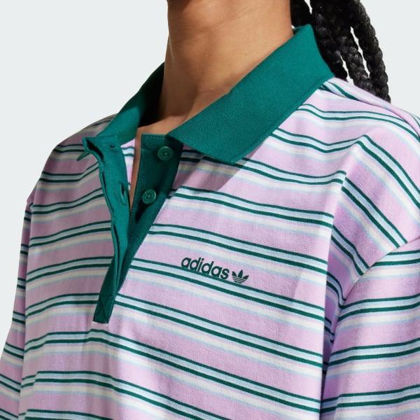 '80s Oversized Stripe Polo Shirt Product Image