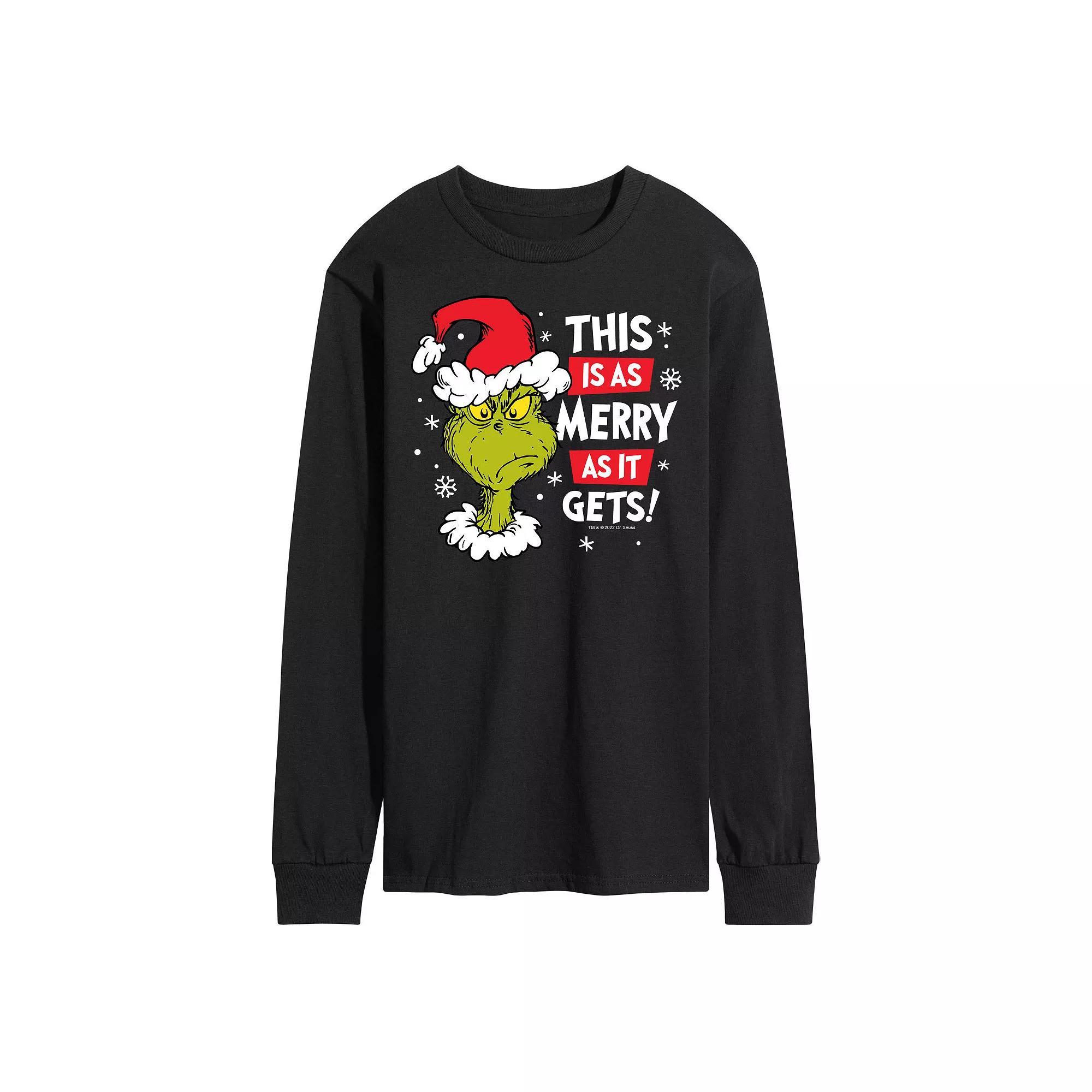 Mens Dr. Seuss Grinch This Is As Merry As It Gets Long Sleeve Tee Product Image