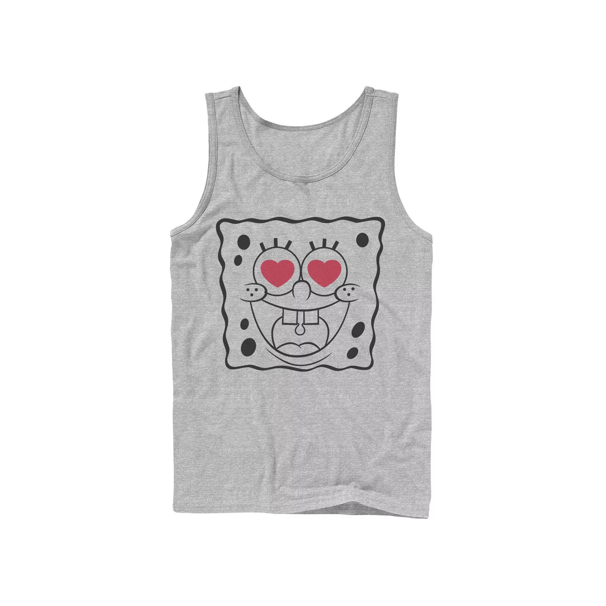 Mens Nickelodeon SpongeBob SquarePants Heart Eyes Line Art Tank Top Product Image