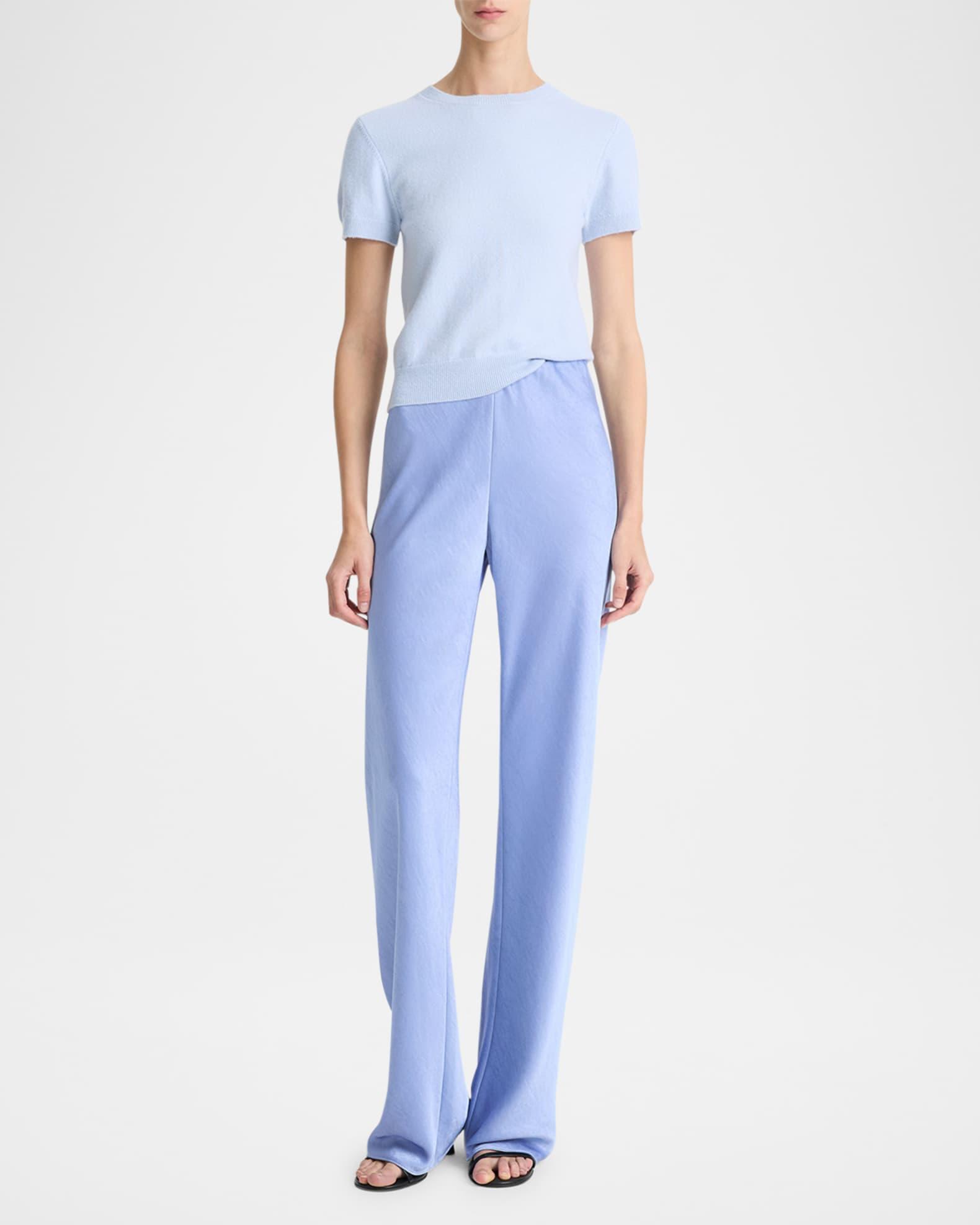 Fluid Bias-Cut Crushed Satin Pants Product Image