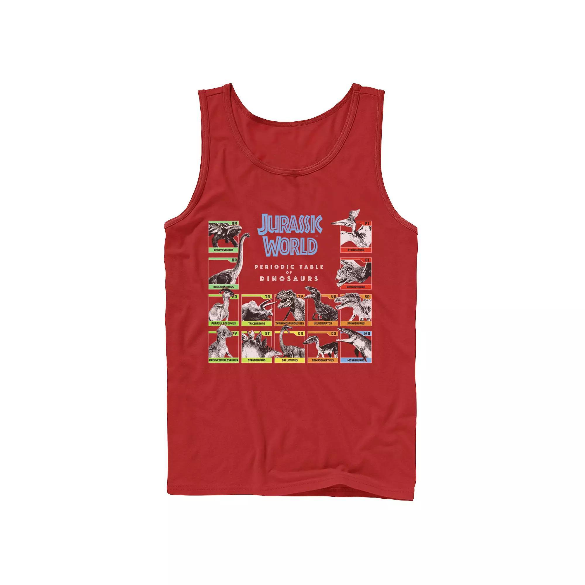 Men's Jurassic World Periodic Table of Dinosaurs Graphic Tank Top, Size: XL, Black Product Image