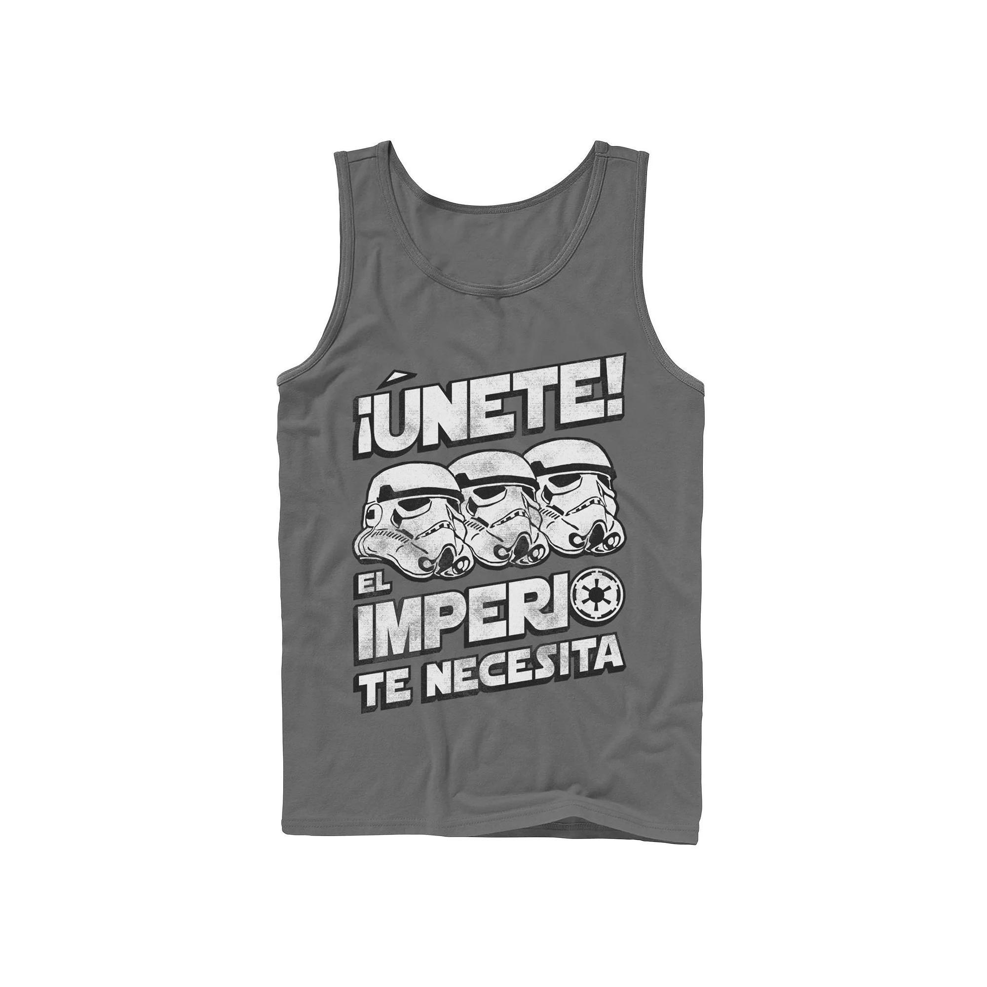 Men's Star Wars Unete El Imperio Te Necesita Stormtrooper Faded Portrait Tank Top, Size: Large, Black Product Image