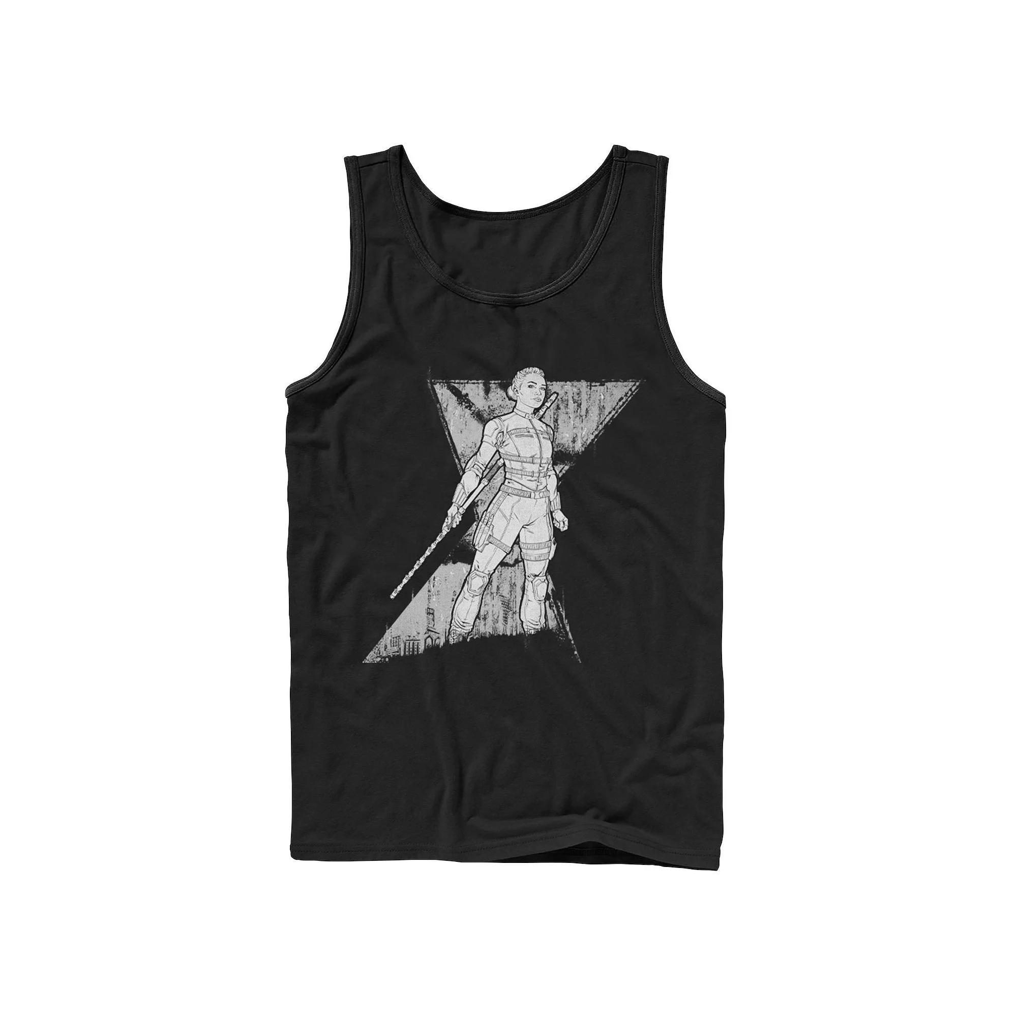 Men's Marvel Black Widow Yelena Sketch Logo Tank Top, Size: Large Product Image