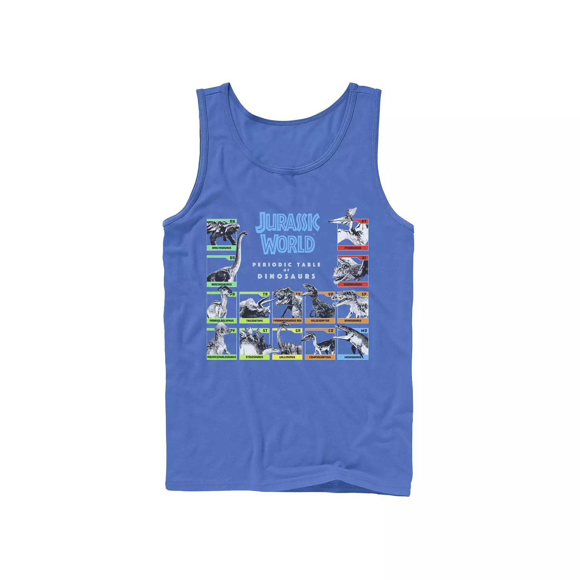 Men's Jurassic World Periodic Table of Dinosaurs Graphic Tank Top, Size: XL, Black Product Image