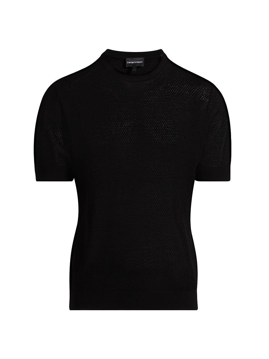 Mens Textured Dot Short-Sleeve Sweater Product Image