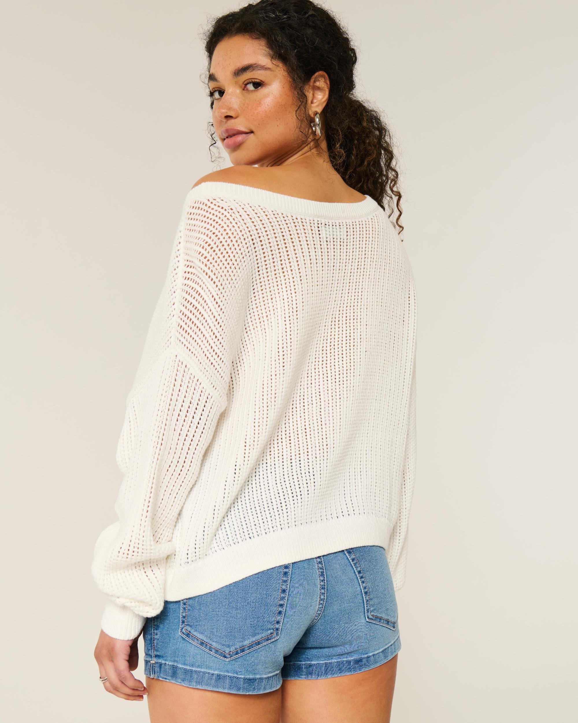 Easy Stitchy Graphic Slouchy Crew Sweater Product Image